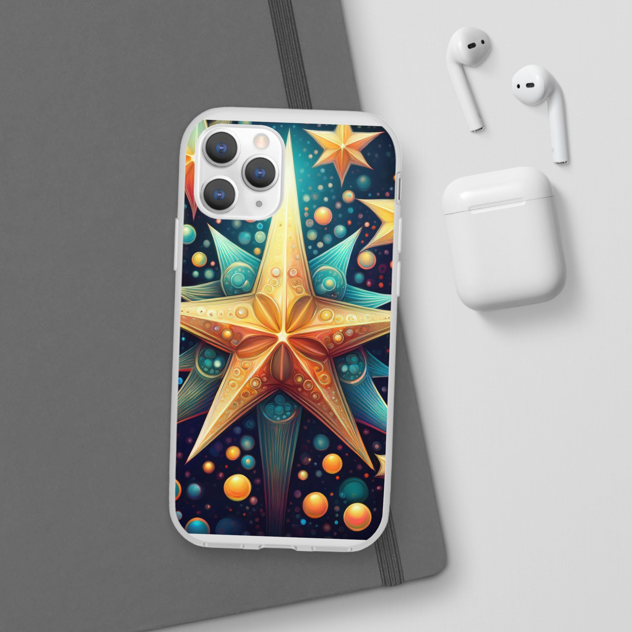 Starburst Galaxy Phone Case — Colorful Cosmic Star Design Flexible Case