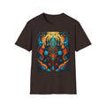 Psychedelic Abstract Mask T-Shirt — Vibrant Tribal Floral Art Tee