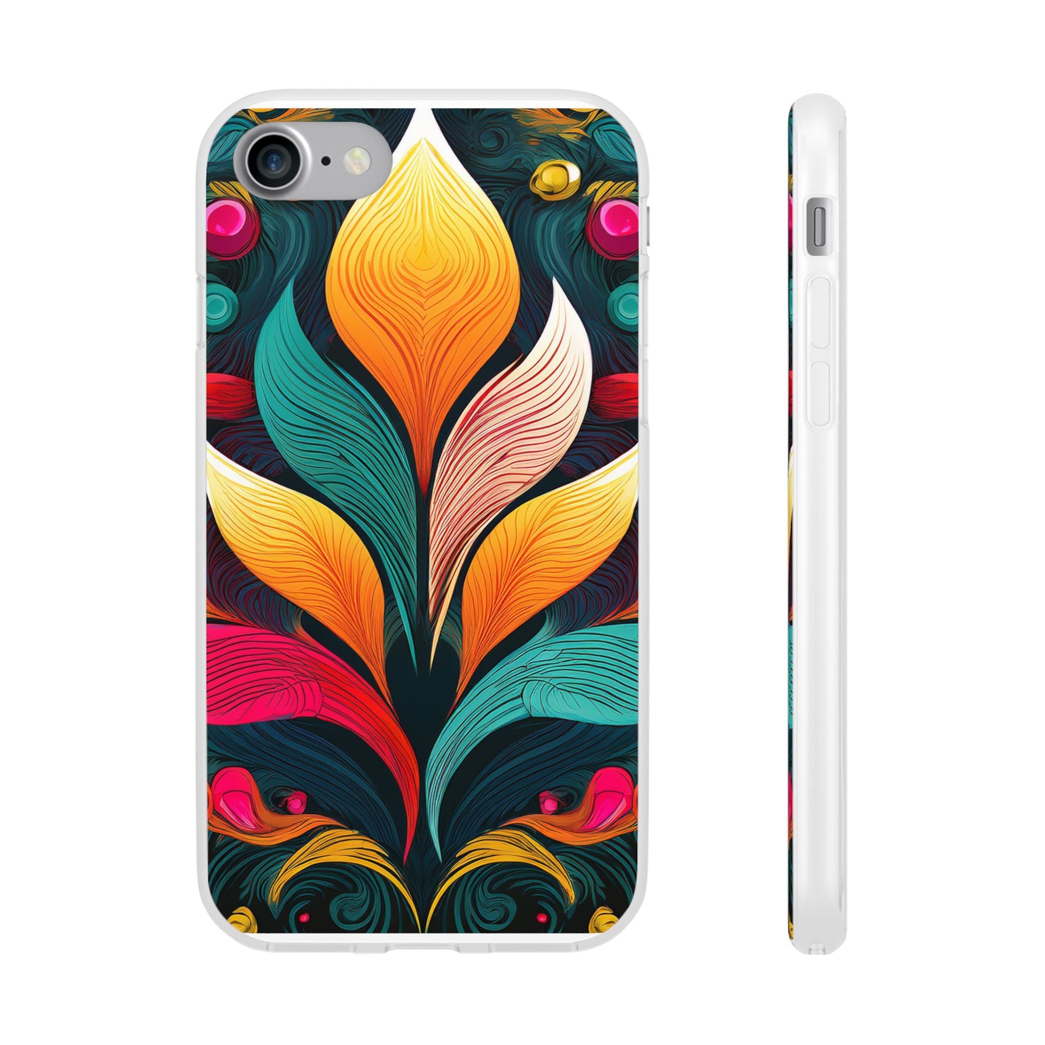 Floral Swirl Phone Case — Vibrant Boho Leaf Art Protective Cover