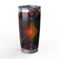 Geometric Vagabond 20oz Tumbler — Retro Neon Diamond Travel Cup