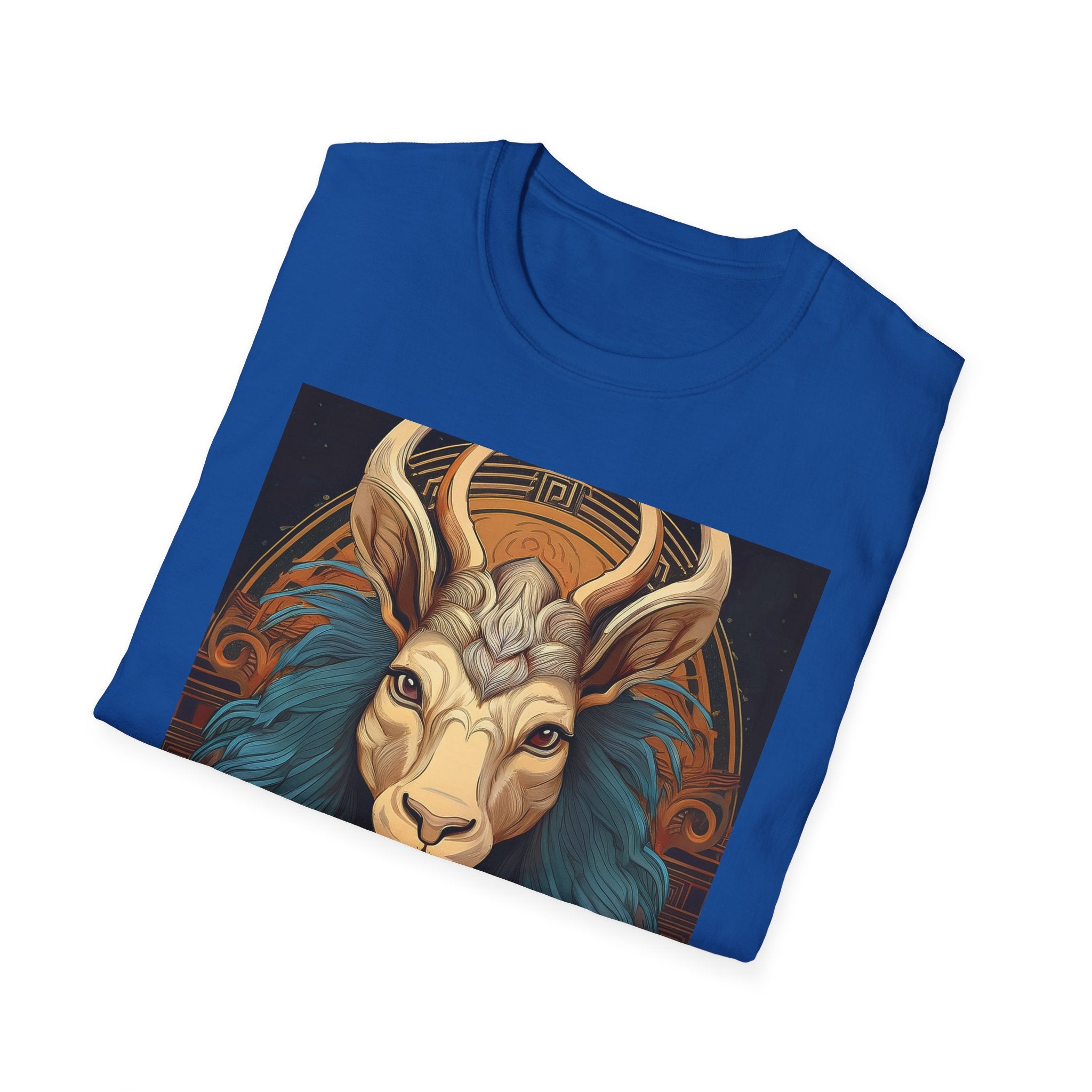 Mythic Ram Graphic T-Shirt — Ornate Zodiac/Leo-Inspired Art