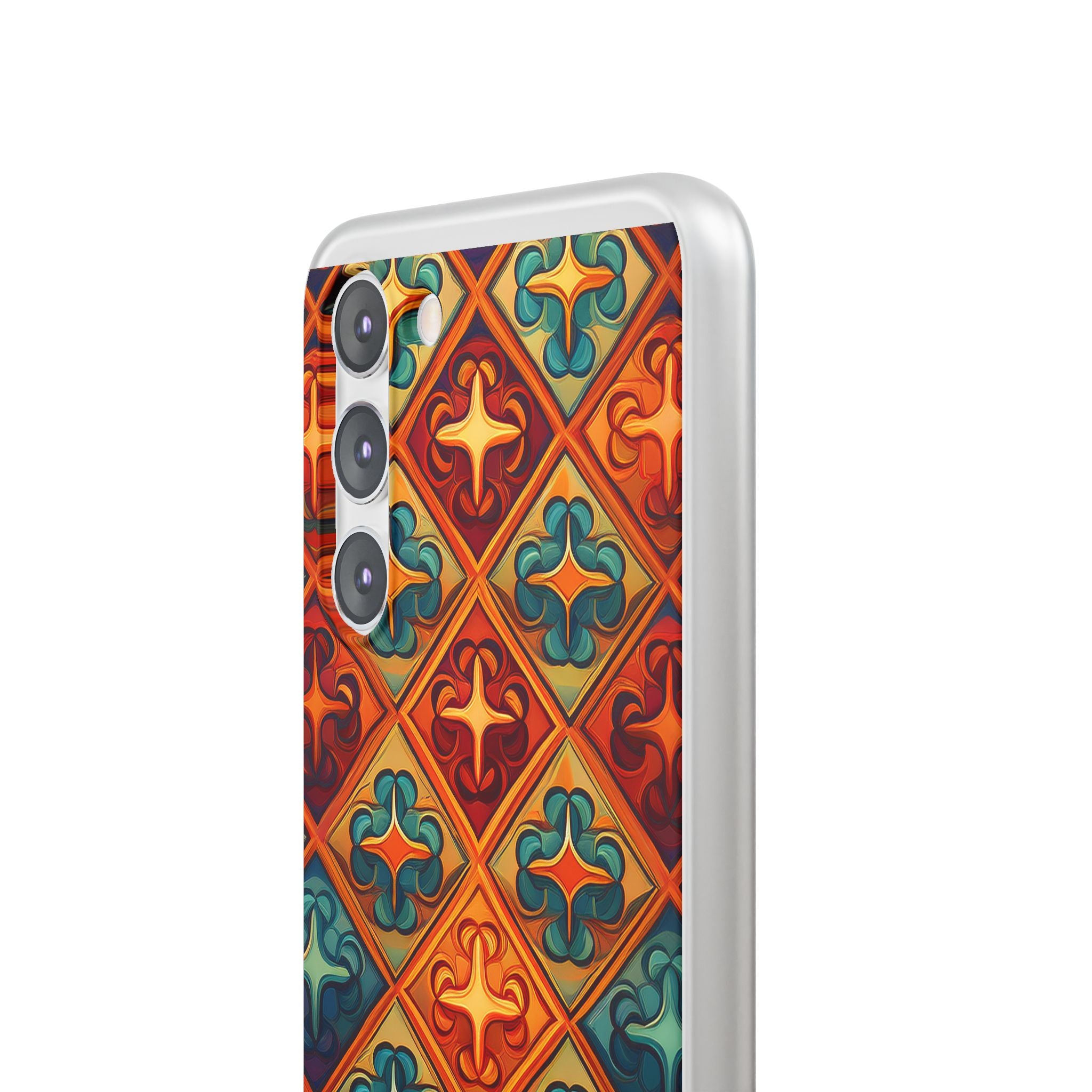Vintage Tile Pattern Phone Case — Retro Moroccan Geometric Flexi Case