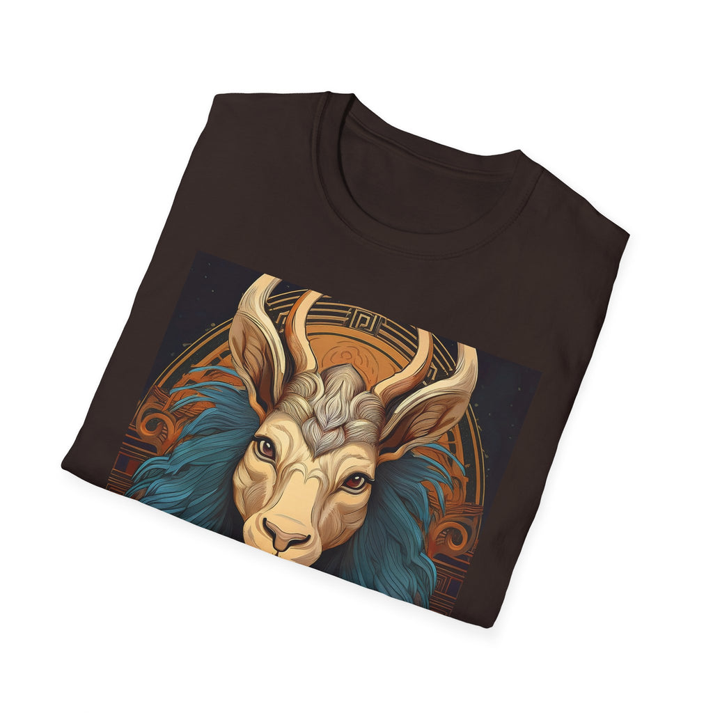 Mythic Ram Graphic T-Shirt — Ornate Zodiac/Leo-Inspired Art