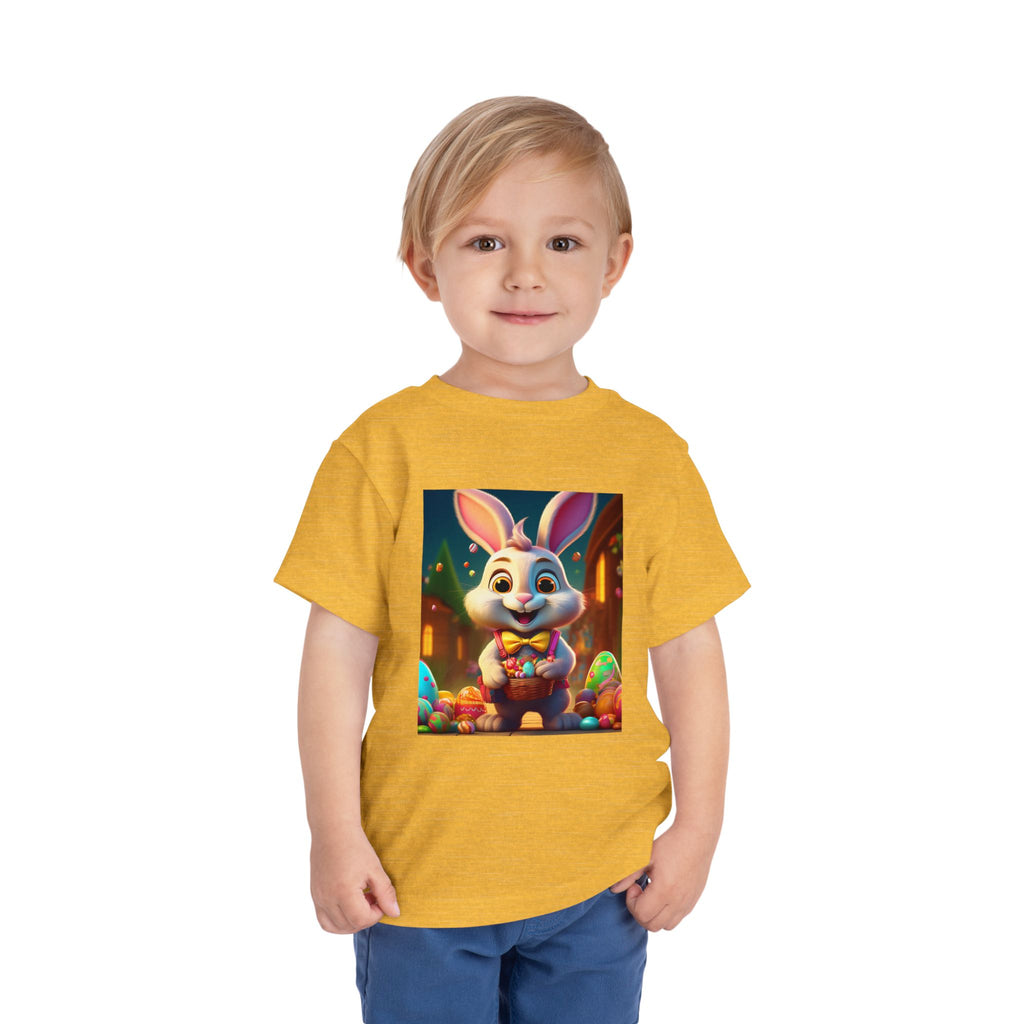 Easter Bunny Toddler Tee — Cute Bunny with Eggs Graphic Shirt