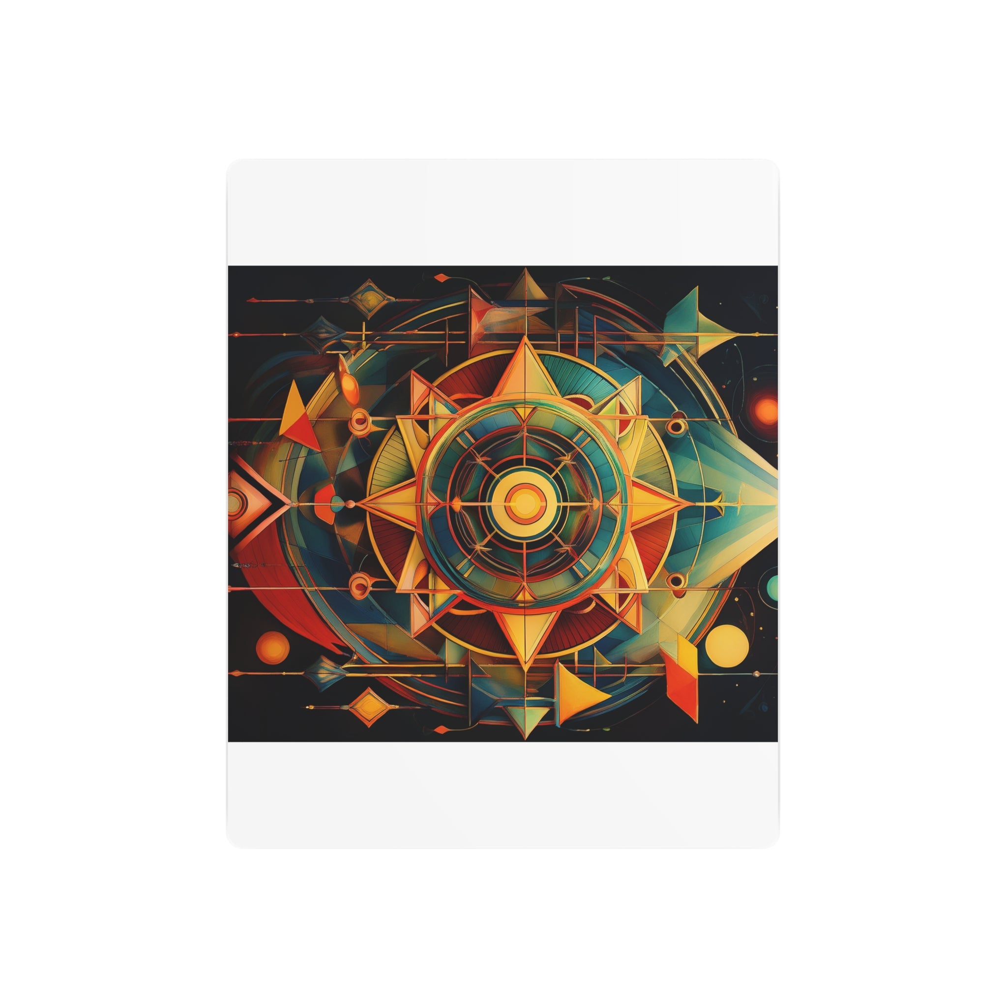 Geometric Compass Metal Art Sign — Abstract Nautical Wall Decor