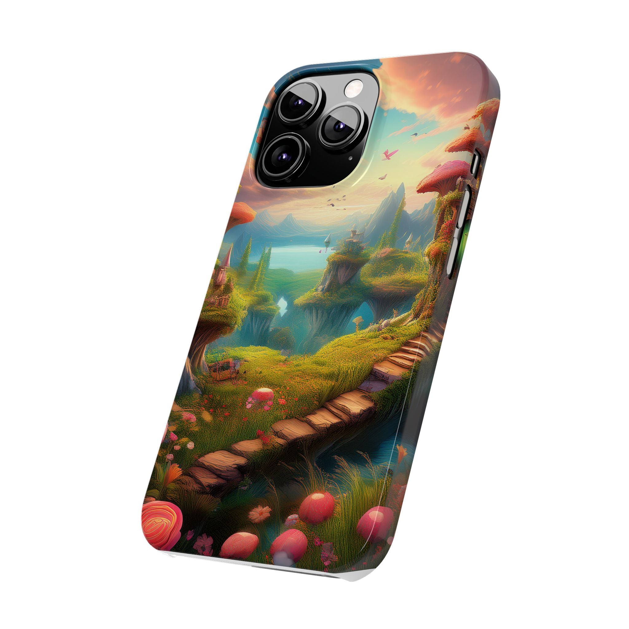 Fantasy Landscape Slim Phone Case — Enchanted Mushroom Path