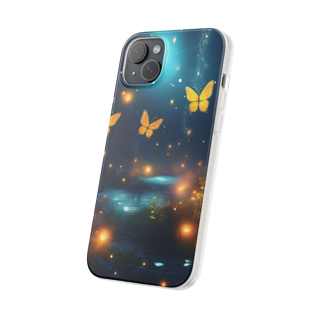 Butterfly Night Sky Phone Case – Glowing Firefly Fantasy for iPhone