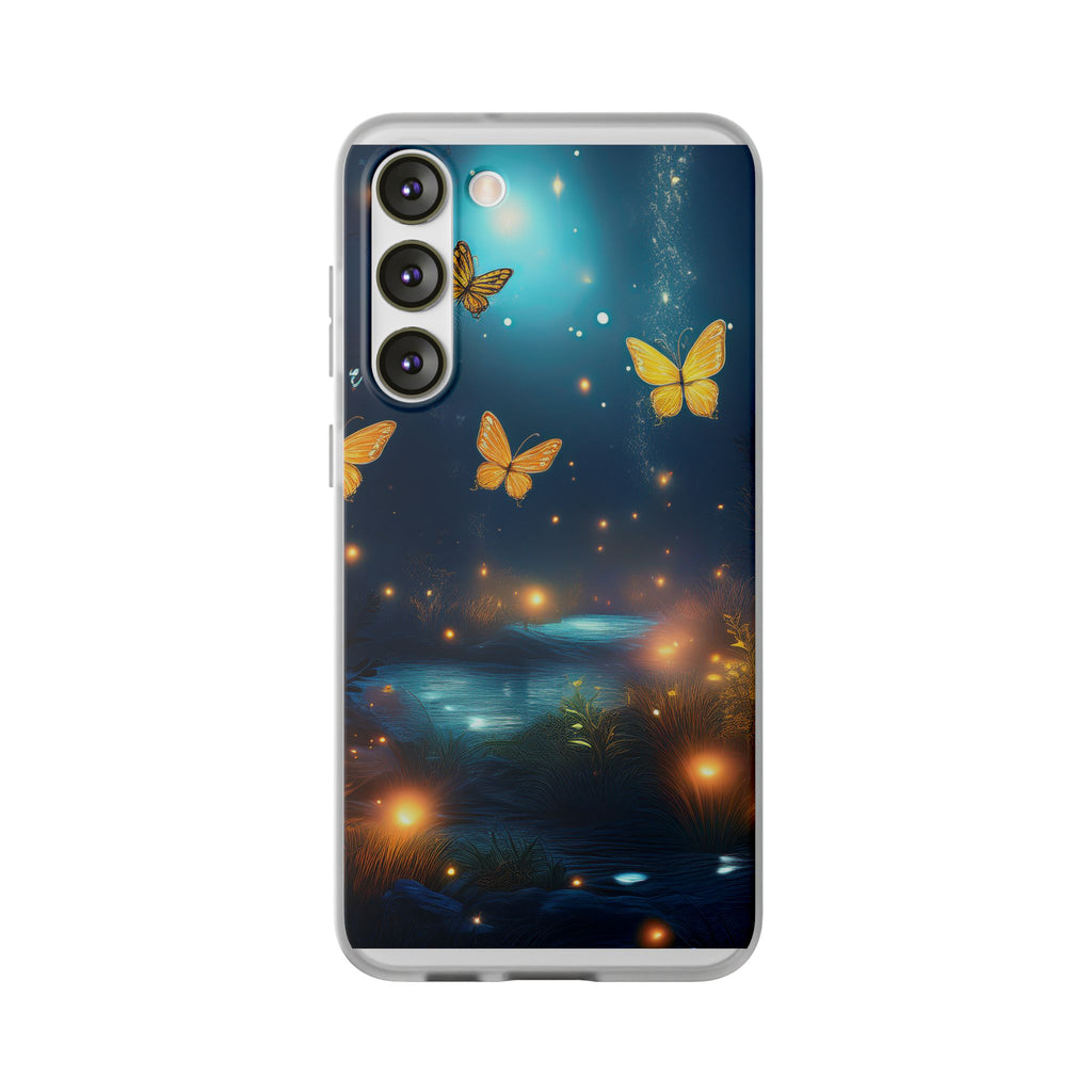 Butterfly Night Sky Phone Case – Glowing Firefly Fantasy for iPhone