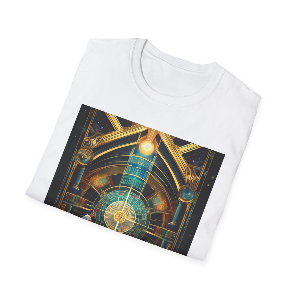 Mystic Observatory Art Tee — Cosmic Circle Gathering Graphic T-Shirt