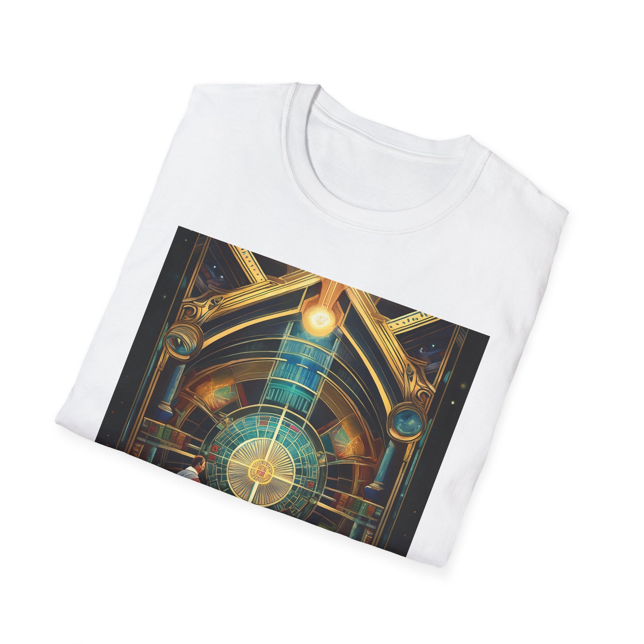 Mystic Observatory Art Tee — Cosmic Circle Gathering Graphic T-Shirt