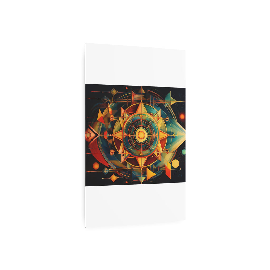 Geometric Compass Metal Art Sign — Abstract Nautical Wall Decor