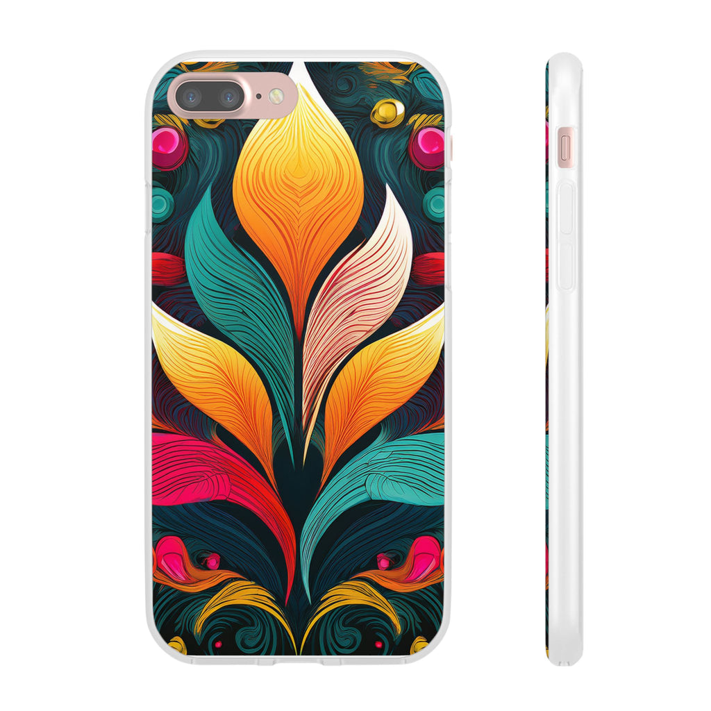 Floral Swirl Phone Case — Vibrant Boho Leaf Art Protective Cover