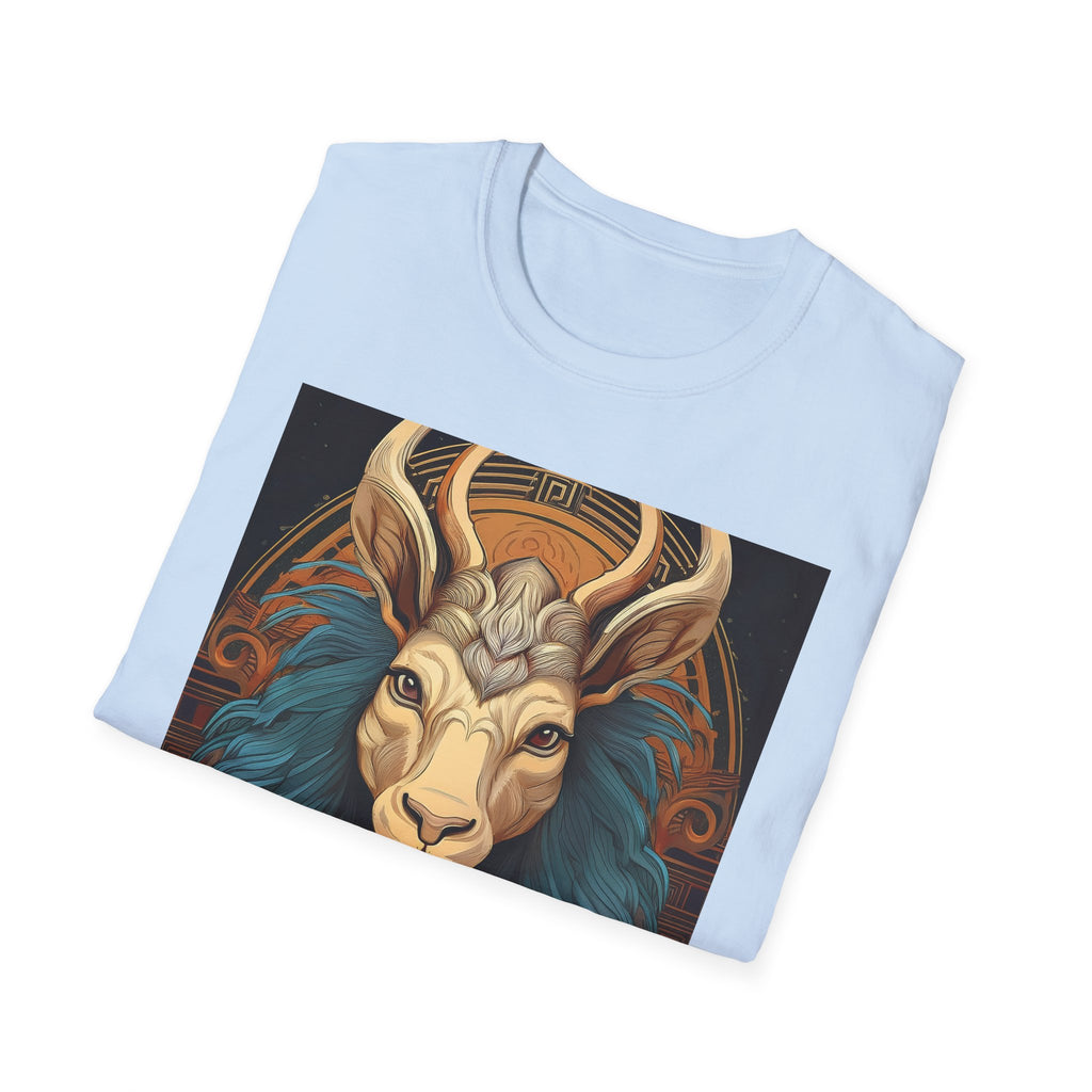 Mythic Ram Graphic T-Shirt — Ornate Zodiac/Leo-Inspired Art