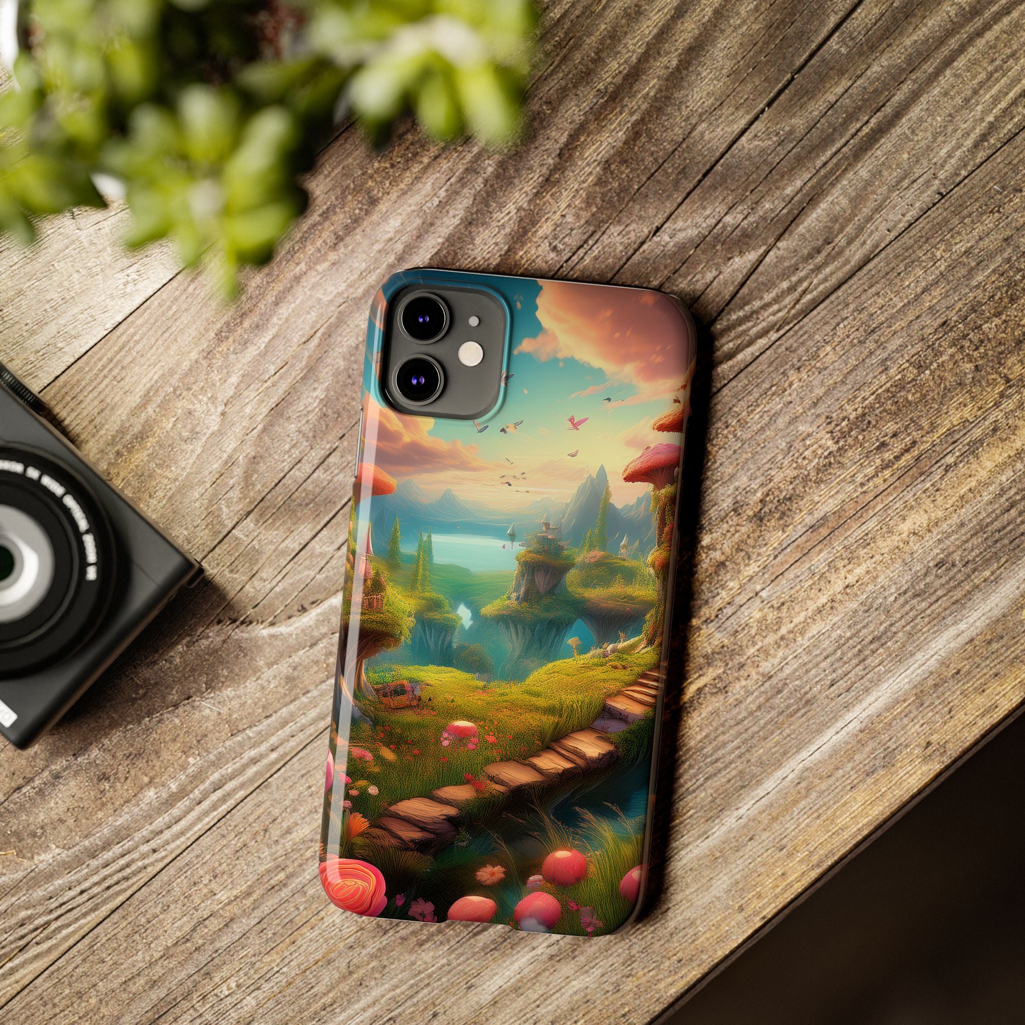 Fantasy Landscape Slim Phone Case — Enchanted Mushroom Path