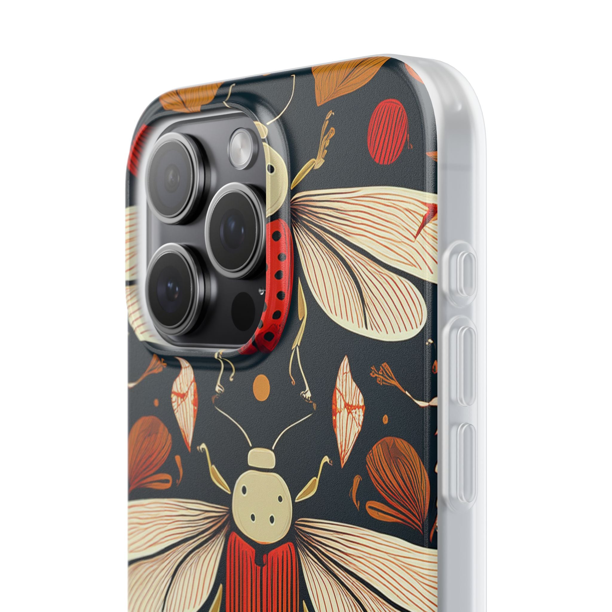 Bug Pattern Phone Case — Vintage Floral Firefly Design