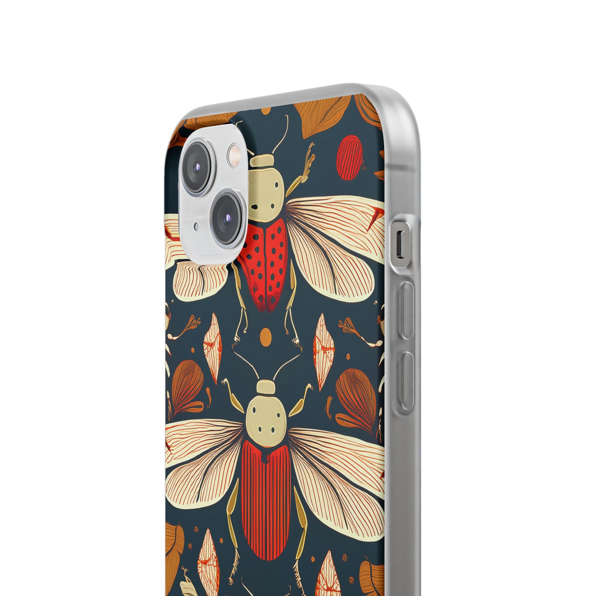 Bug Pattern Phone Case — Vintage Floral Firefly Design