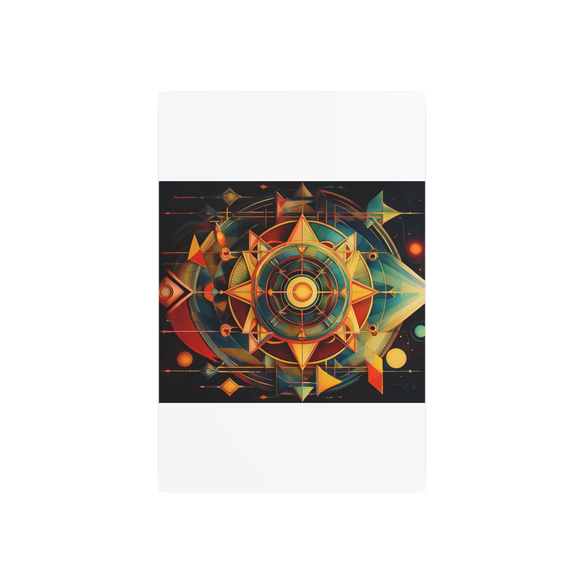 Geometric Compass Metal Art Sign — Abstract Nautical Wall Decor