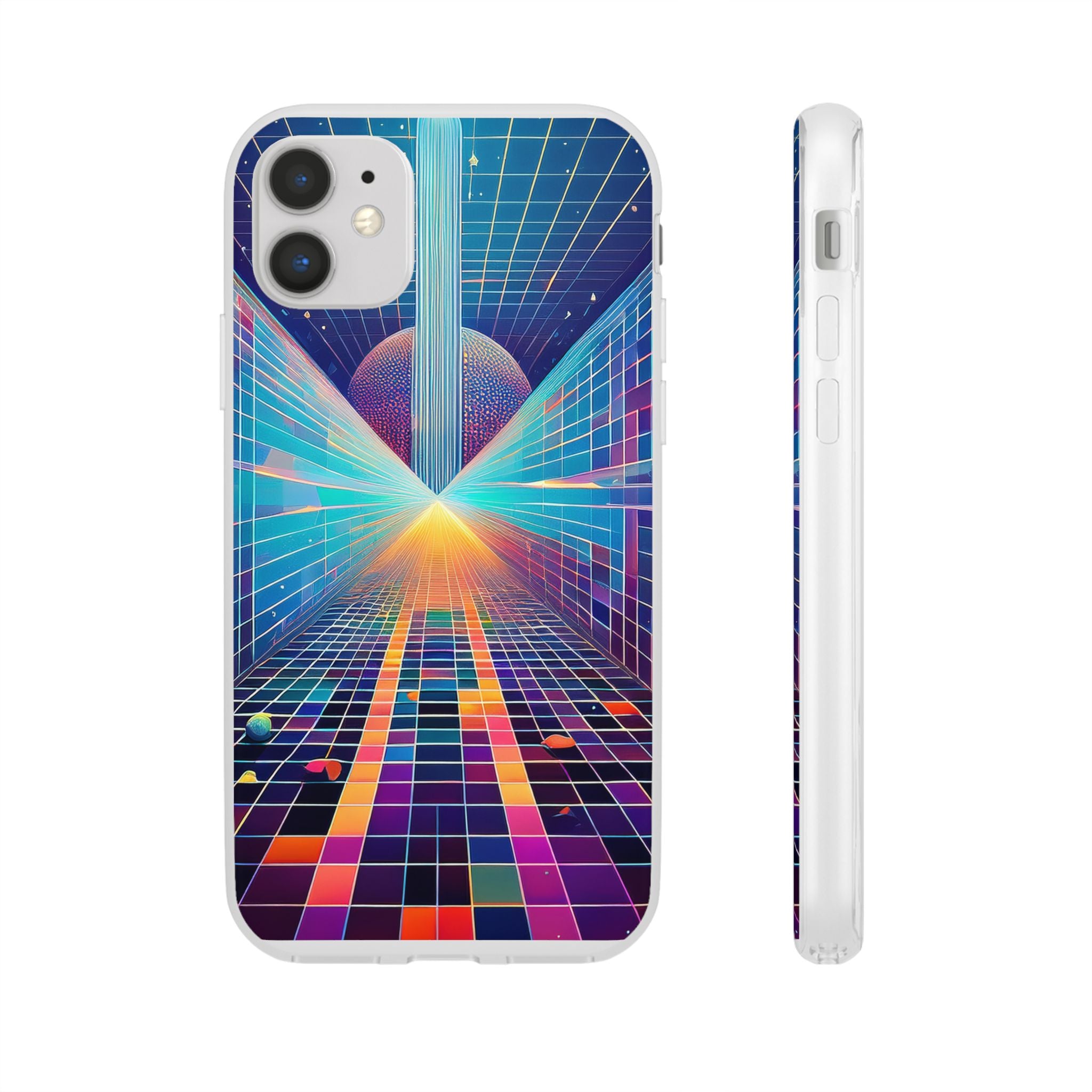 Retro Wave Phone Case — Neon Grid Sci‑Fi iPhone Cover