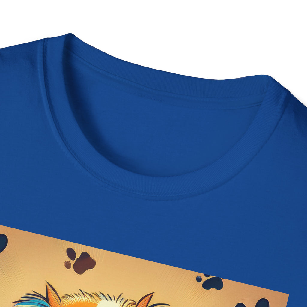 Cute Puppy Portrait T-Shirt — Colorful Paw Print Dog Graphic Tee