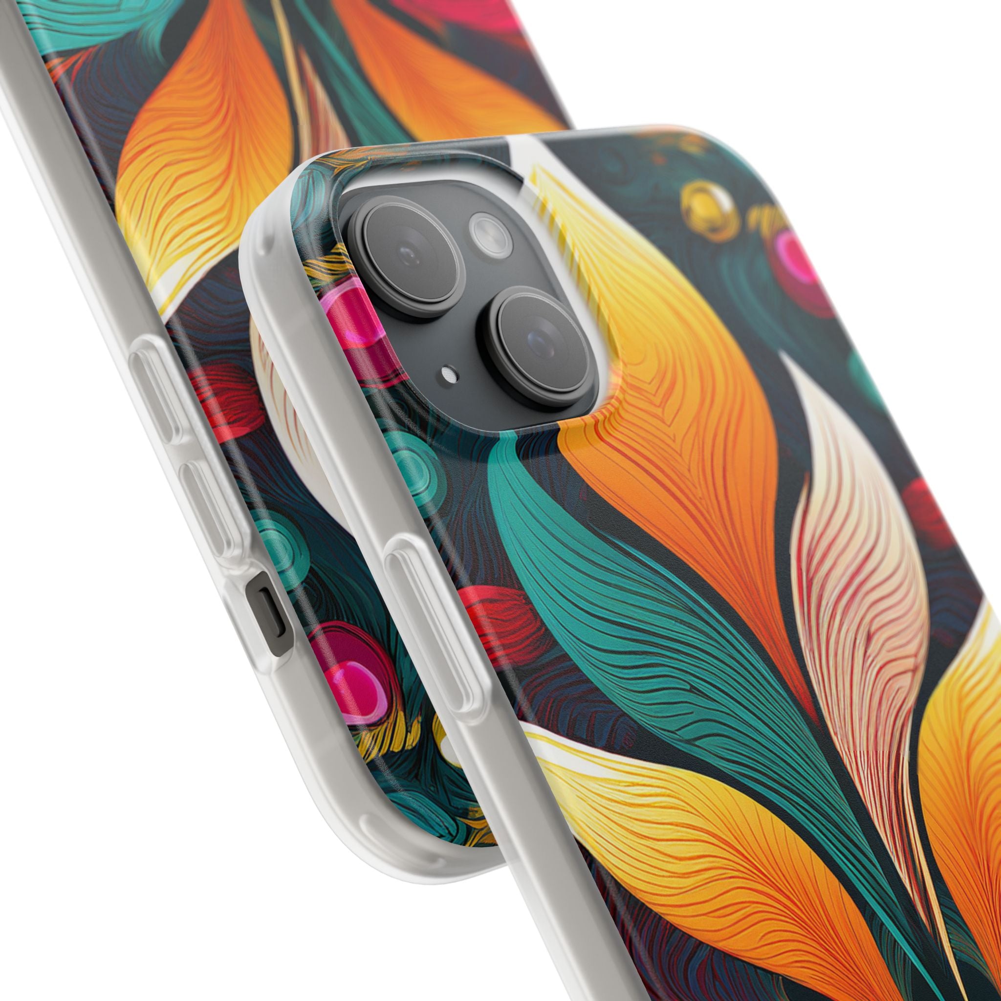Floral Swirl Phone Case — Vibrant Boho Leaf Art Protective Cover