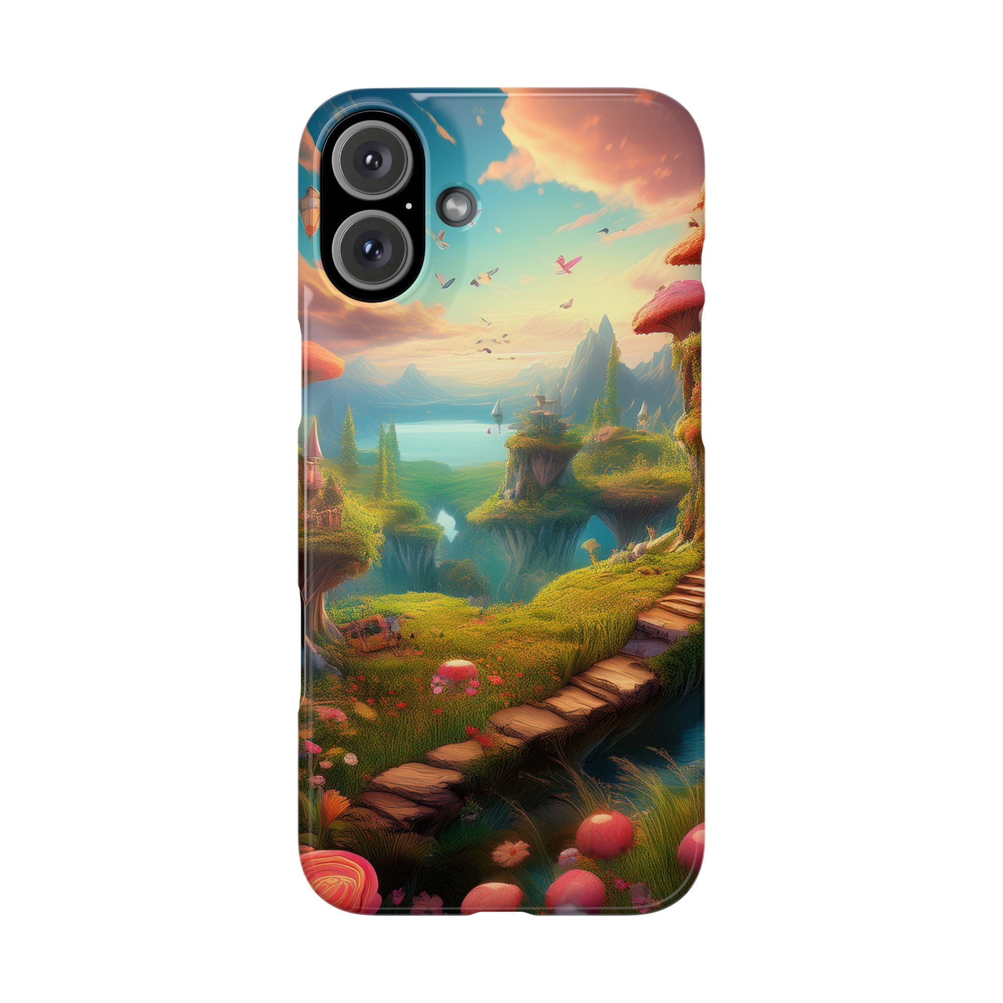 Fantasy Landscape Slim Phone Case — Enchanted Mushroom Path