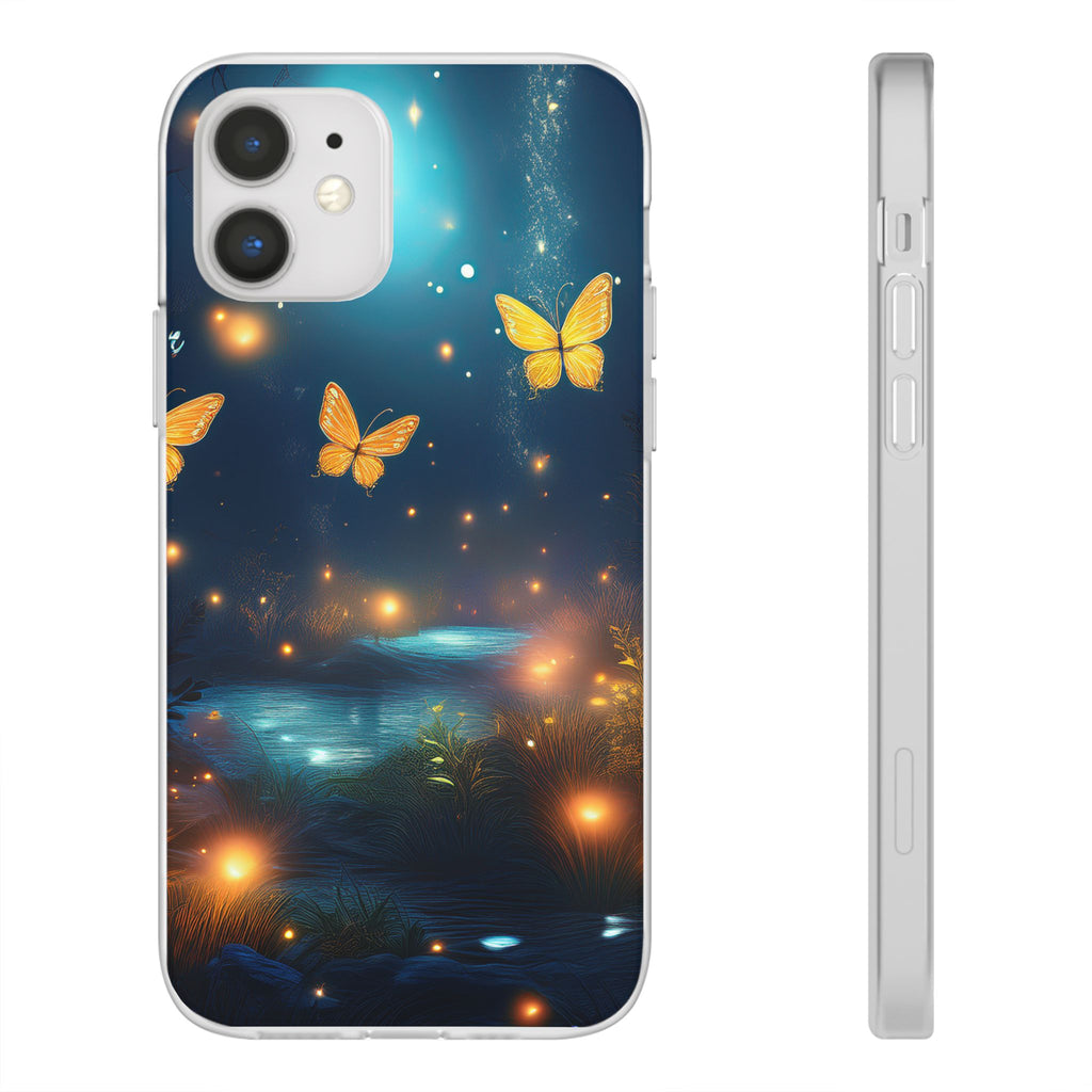 Butterfly Night Sky Phone Case – Glowing Firefly Fantasy for iPhone