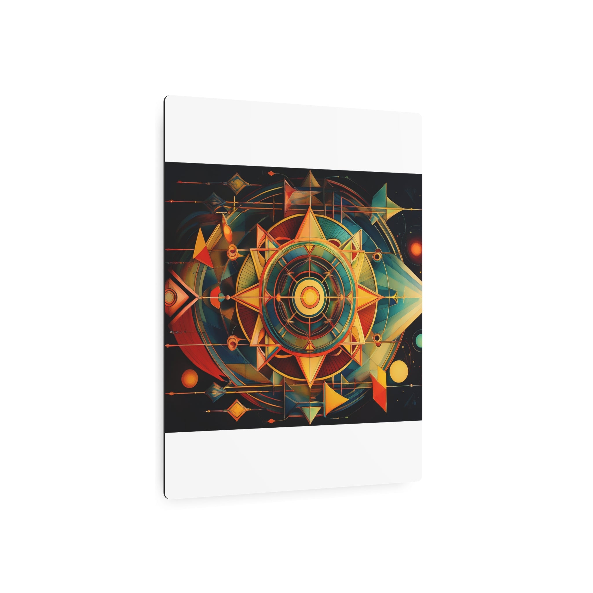 Geometric Compass Metal Art Sign — Abstract Nautical Wall Decor