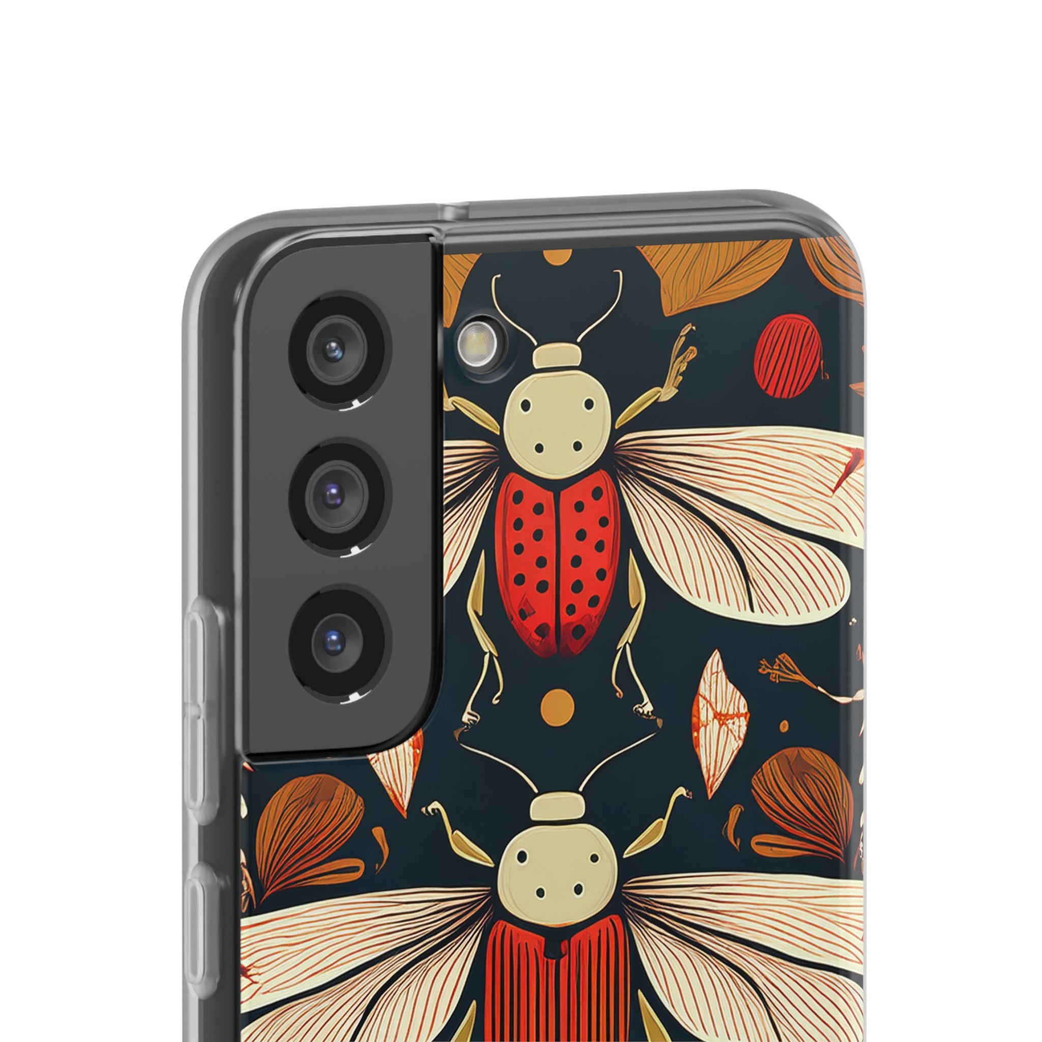 Bug Pattern Phone Case — Vintage Floral Firefly Design