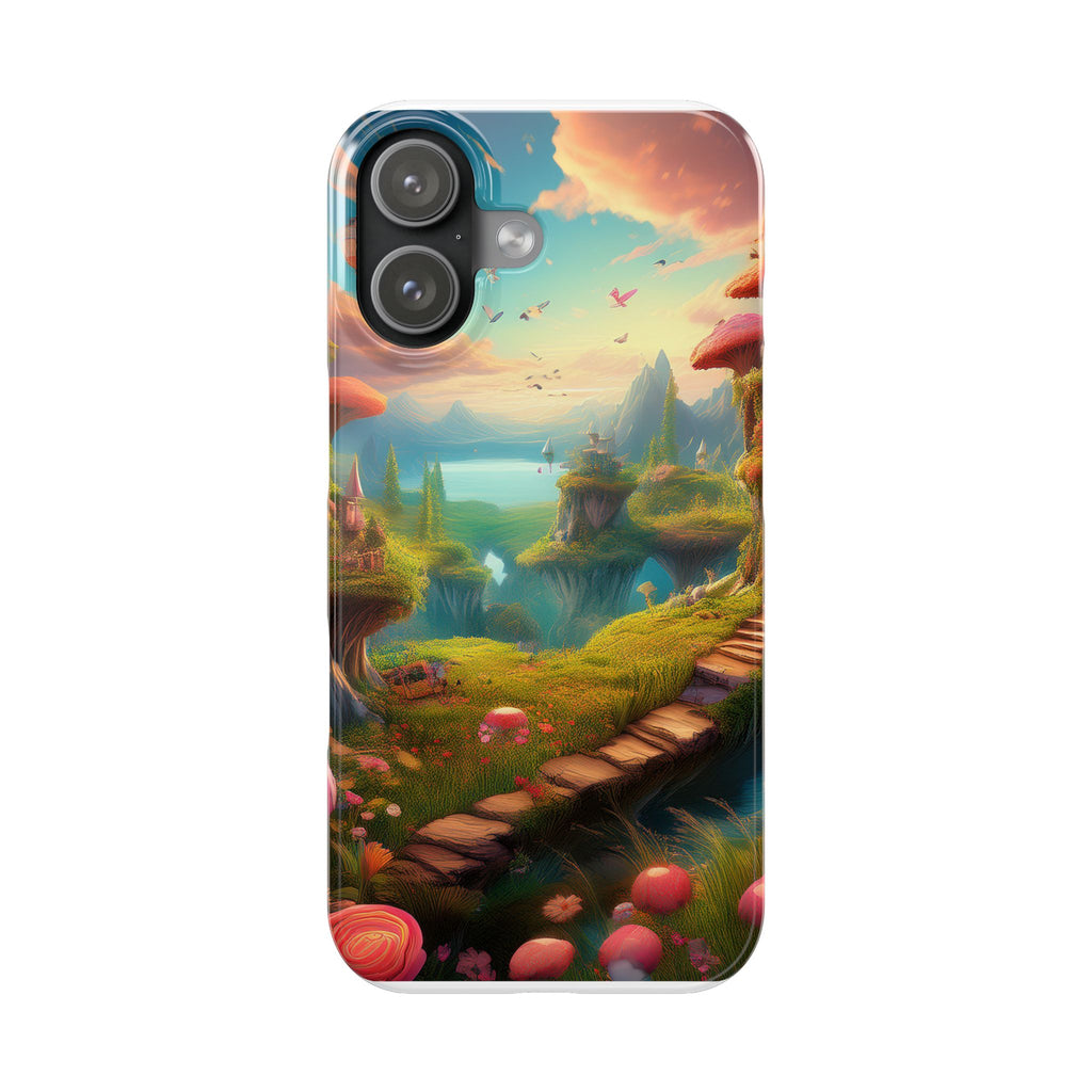 Fantasy Landscape Slim Phone Case — Enchanted Mushroom Path