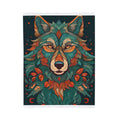 Mystic Floral Wolf Velveteen Plush Blanket — Cozy Boho Animal Throw for Living Room & Gifts