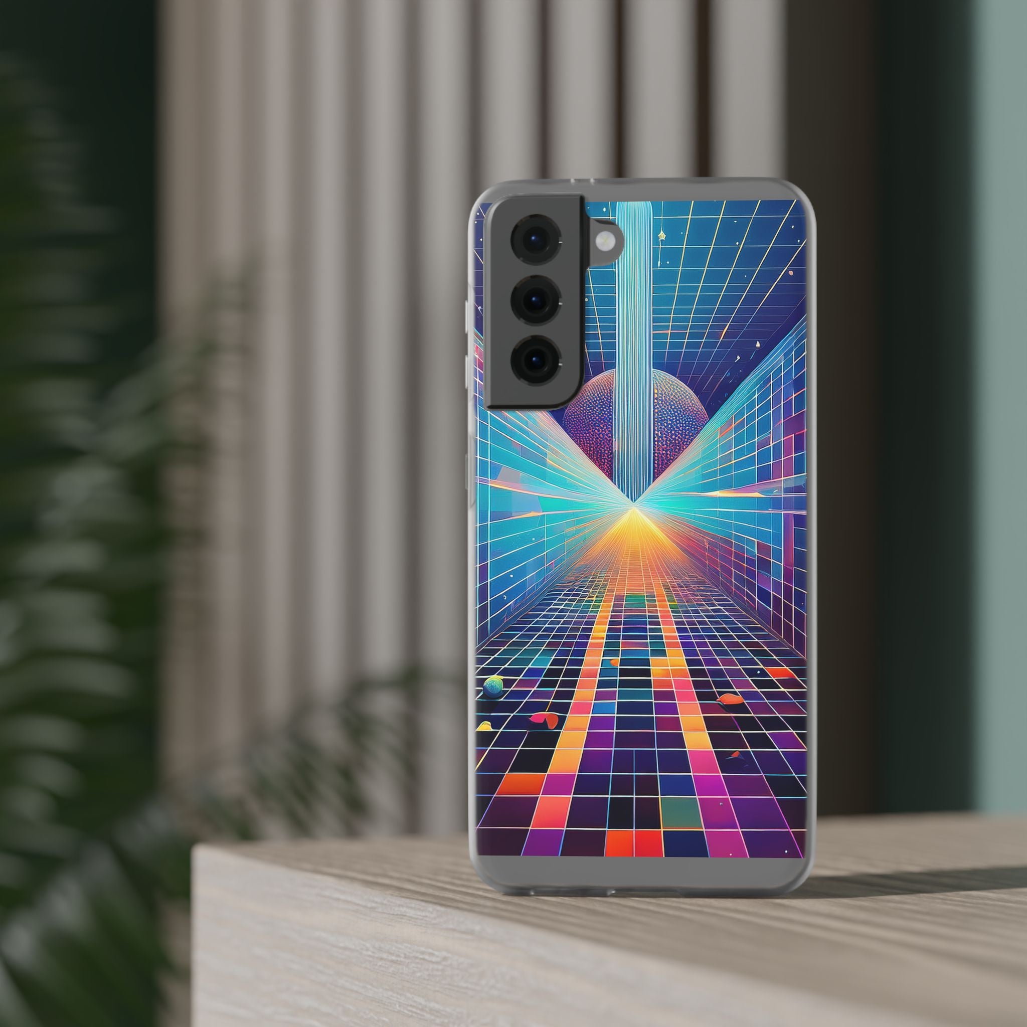 Retro Wave Phone Case — Neon Grid Sci‑Fi iPhone Cover