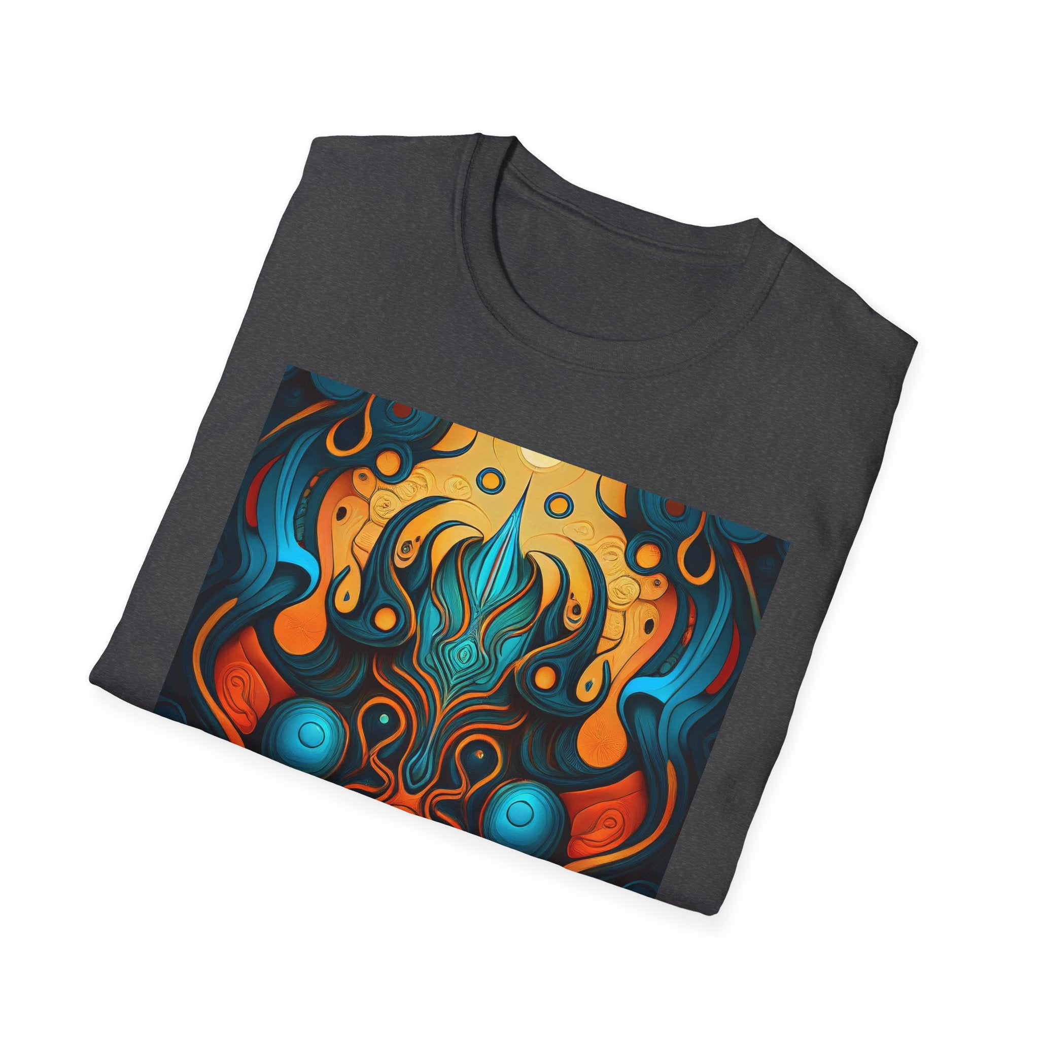 Psychedelic Abstract Mask T-Shirt — Vibrant Tribal Floral Art Tee