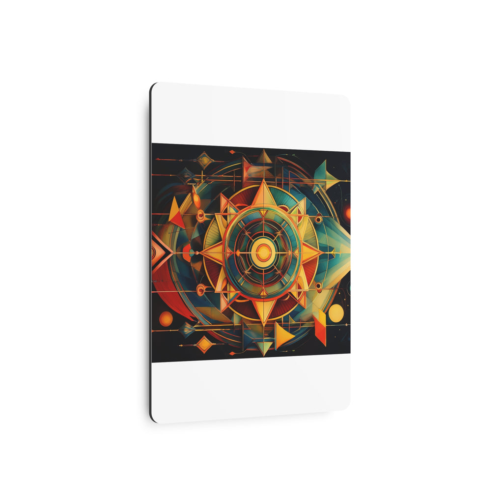 Geometric Compass Metal Art Sign — Abstract Nautical Wall Decor