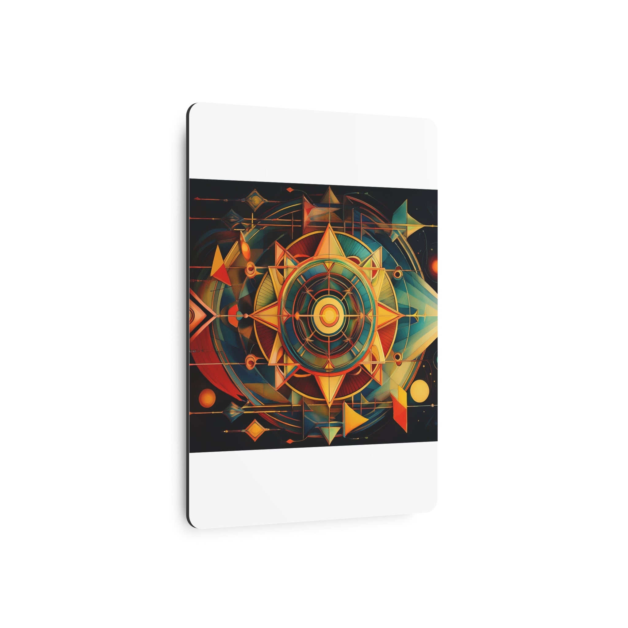 Geometric Compass Metal Art Sign — Abstract Nautical Wall Decor