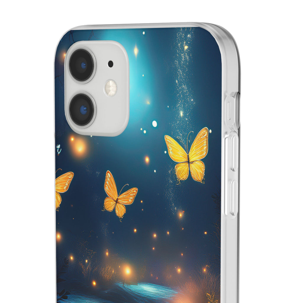Butterfly Night Sky Phone Case – Glowing Firefly Fantasy for iPhone