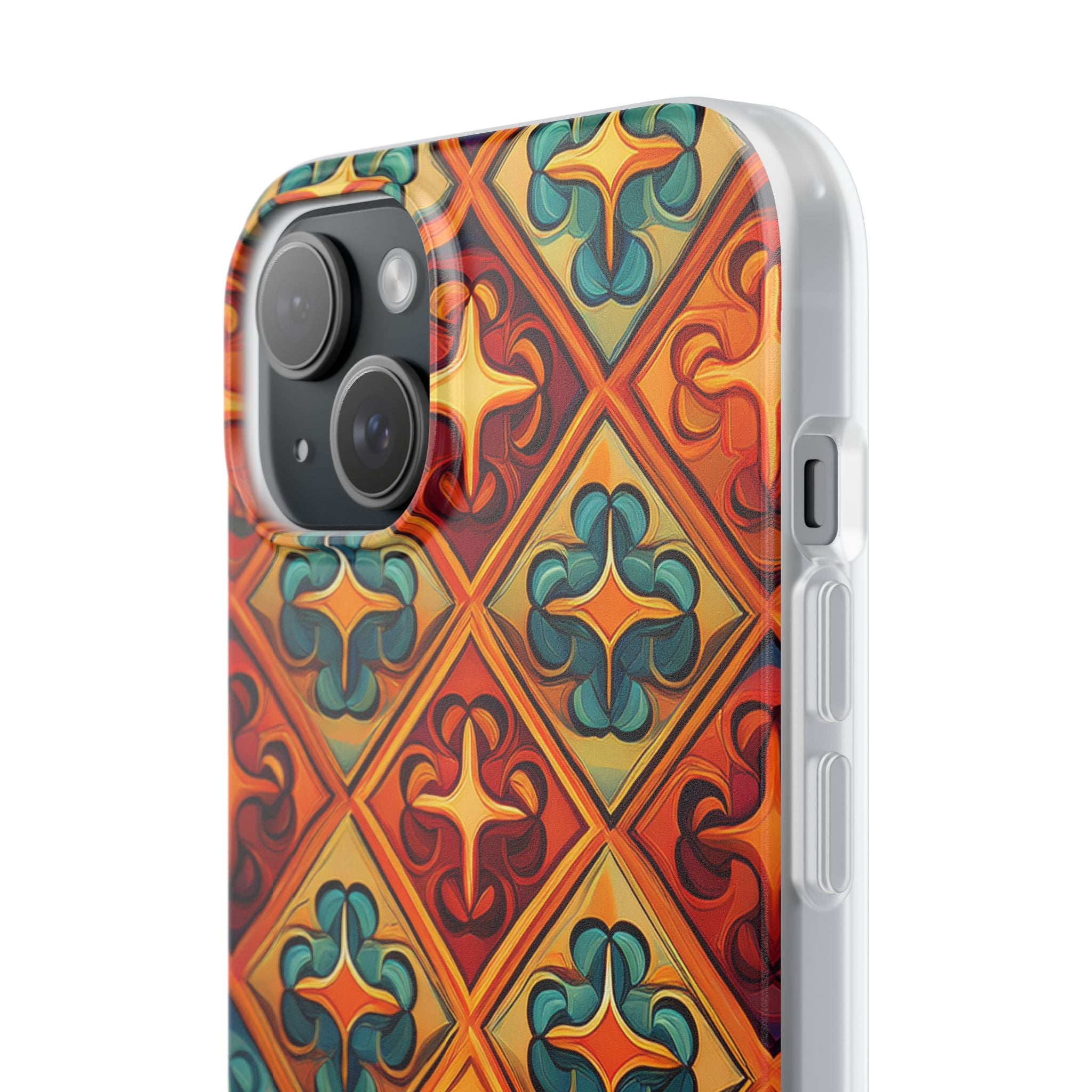 Vintage Tile Pattern Phone Case — Retro Moroccan Geometric Flexi Case