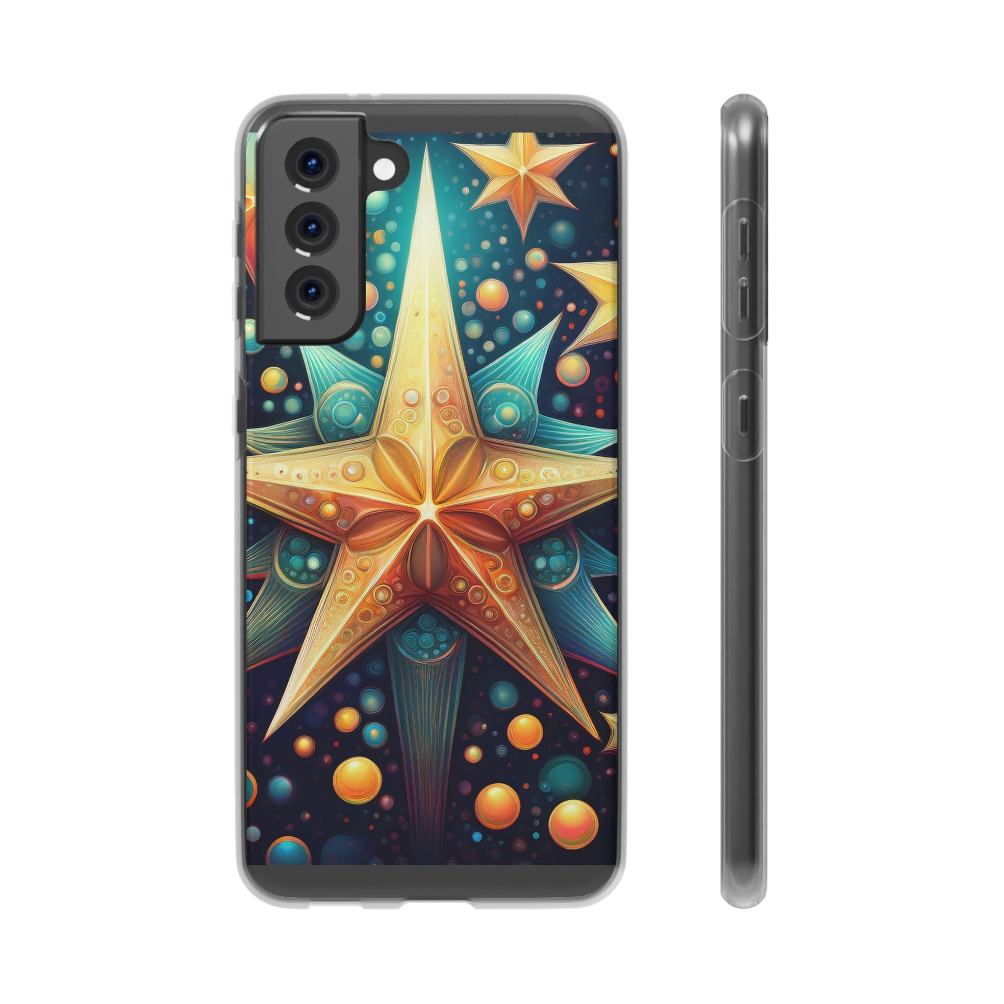 Starburst Galaxy Phone Case — Colorful Cosmic Star Design Flexible Case