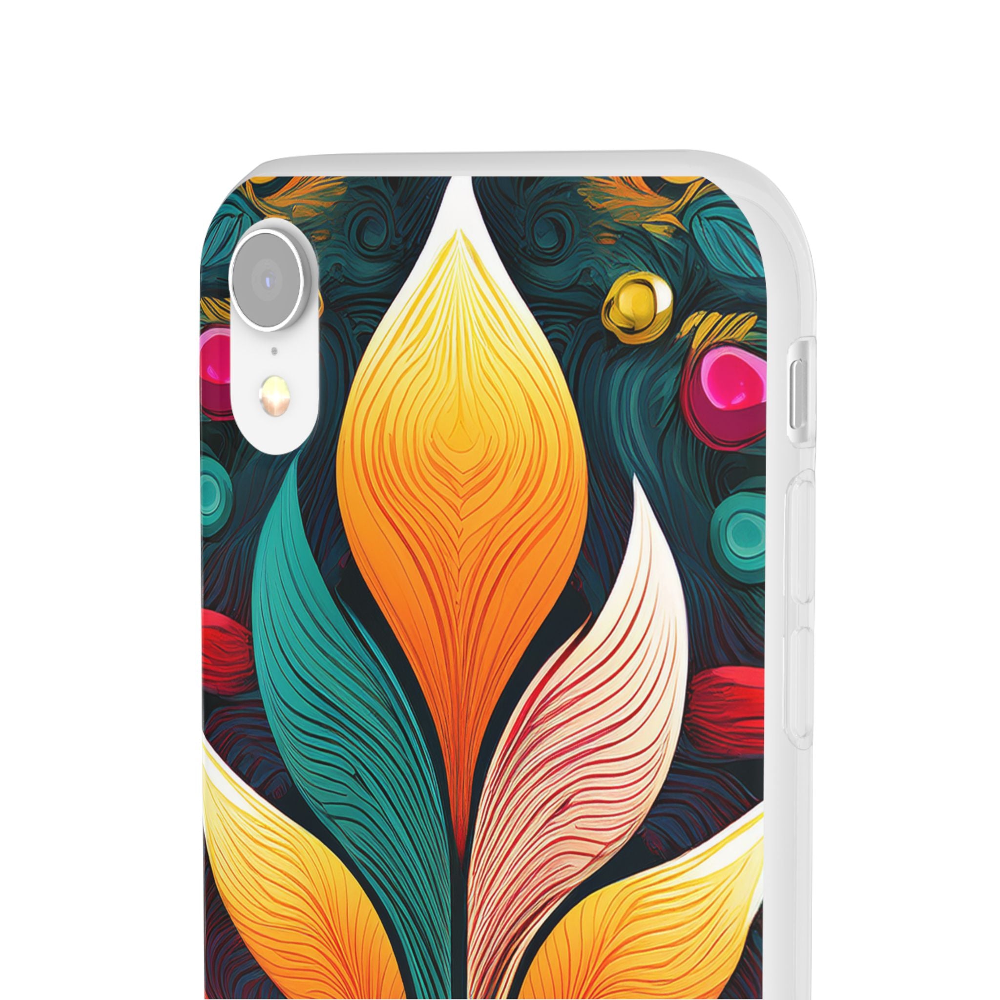 Floral Swirl Phone Case — Vibrant Boho Leaf Art Protective Cover