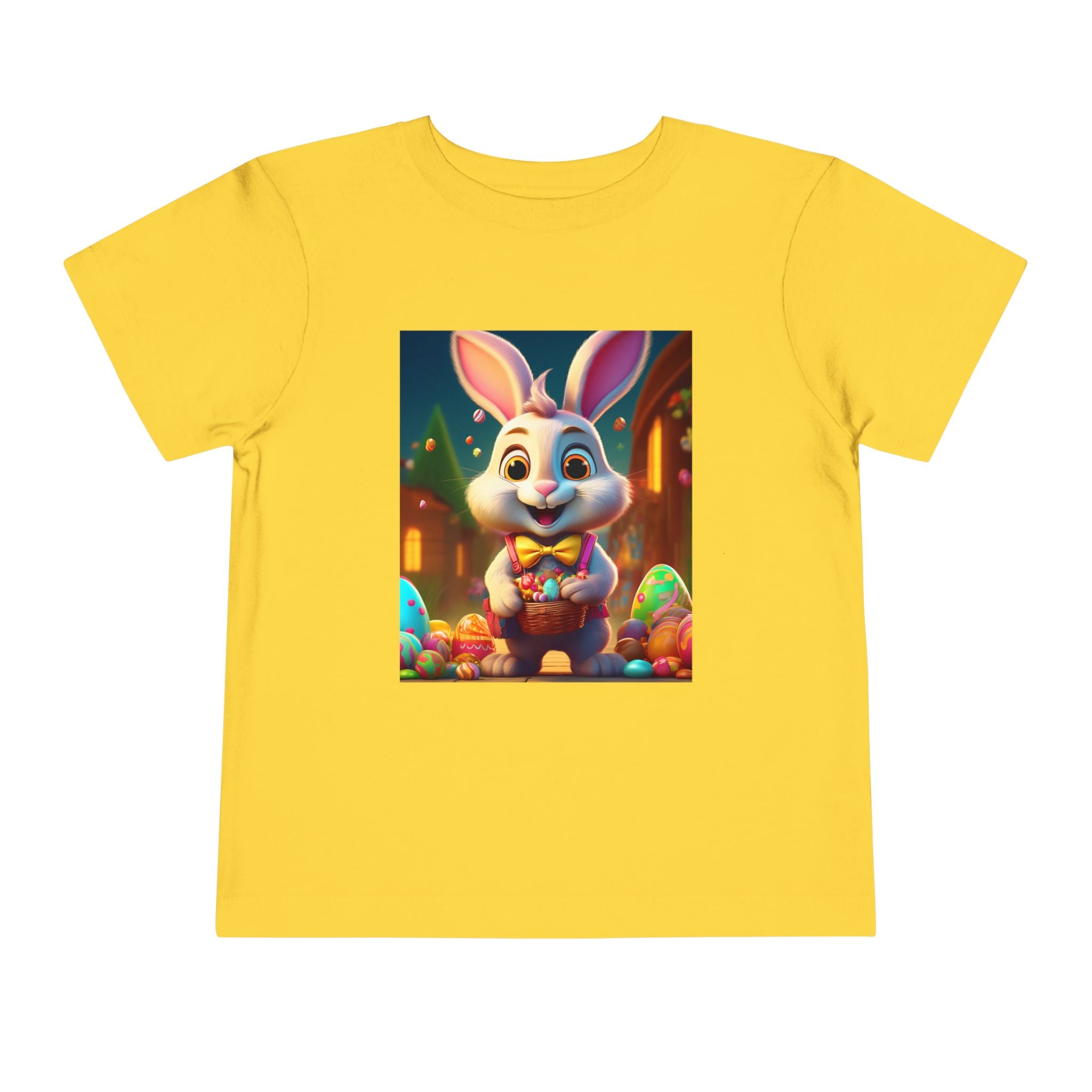 Easter Bunny Toddler Tee — Cute Bunny with Eggs Graphic Shirt