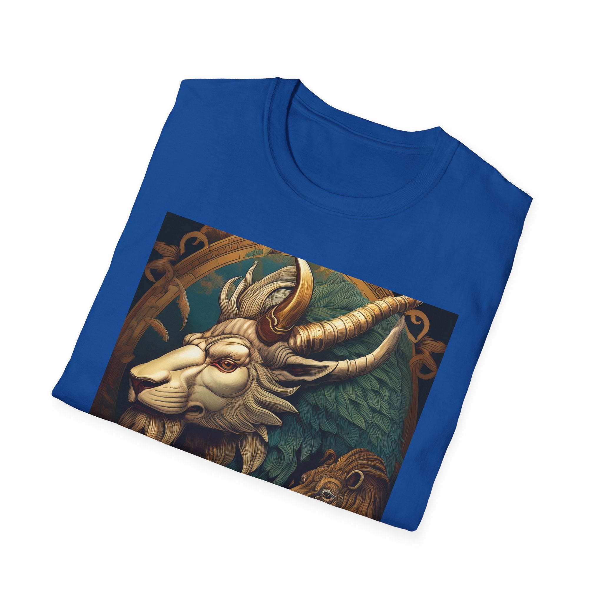 Mythical Beast Art T-Shirt — Majestic Ram & Goat Fantasy Illustration