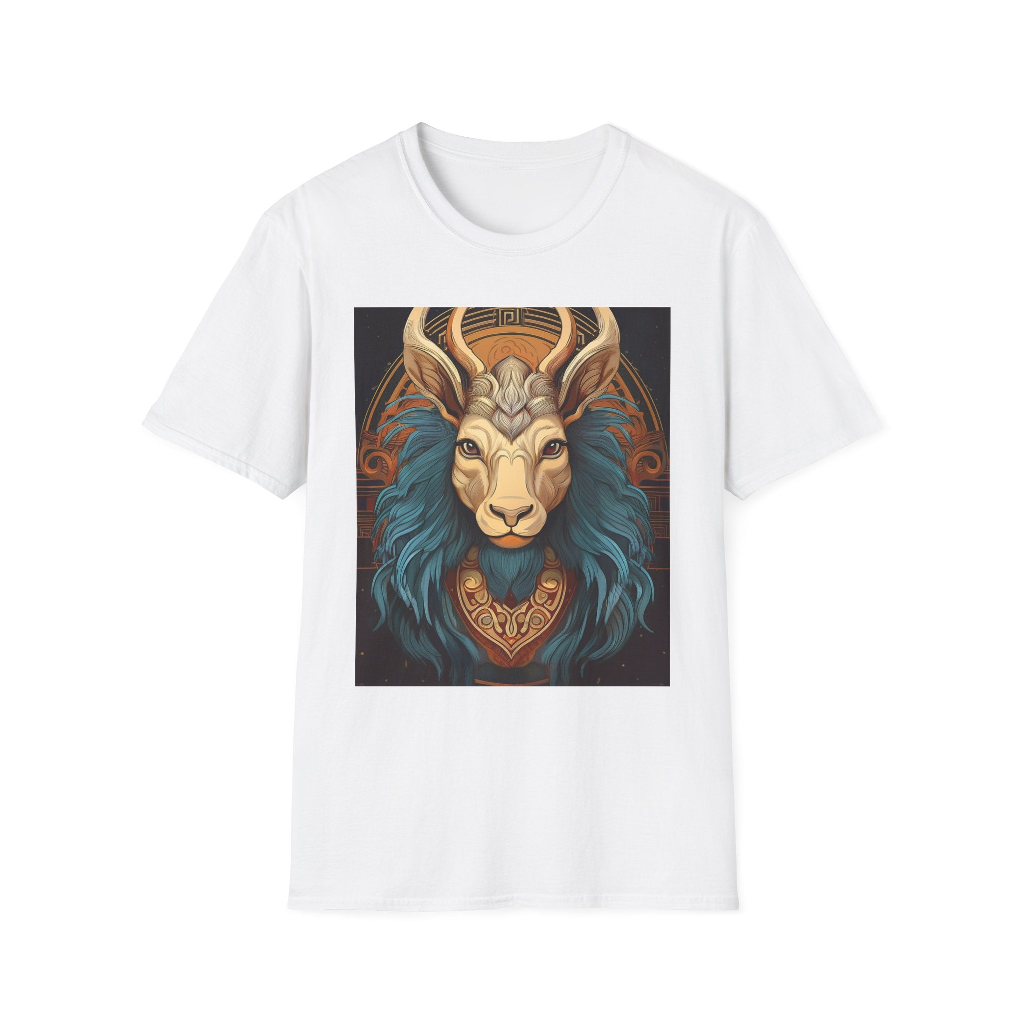 Mythic Ram Graphic T-Shirt — Ornate Zodiac/Leo-Inspired Art