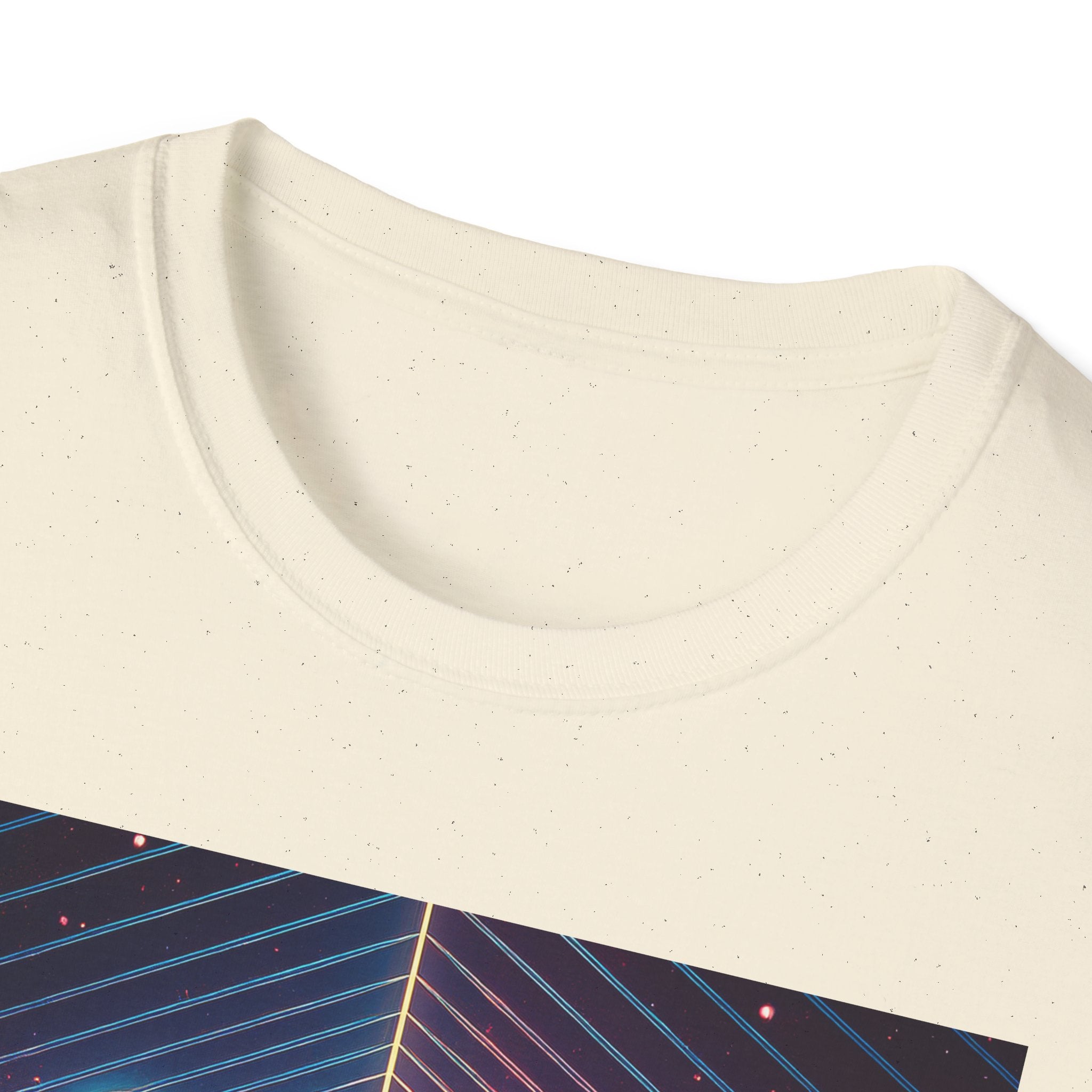 Retro Futuristic Space Tee — Neon Geometric Galaxy T-Shirt