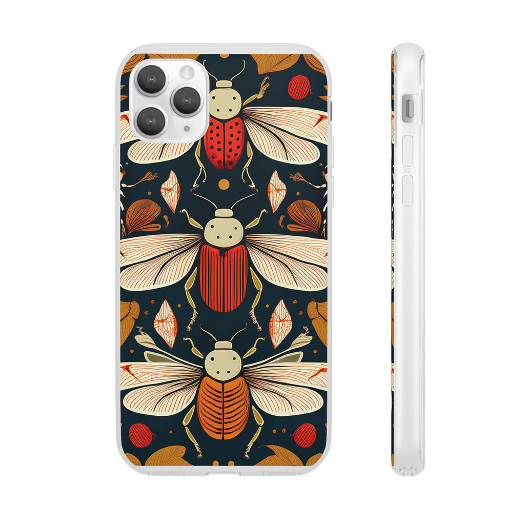 Bug Pattern Phone Case — Vintage Floral Firefly Design