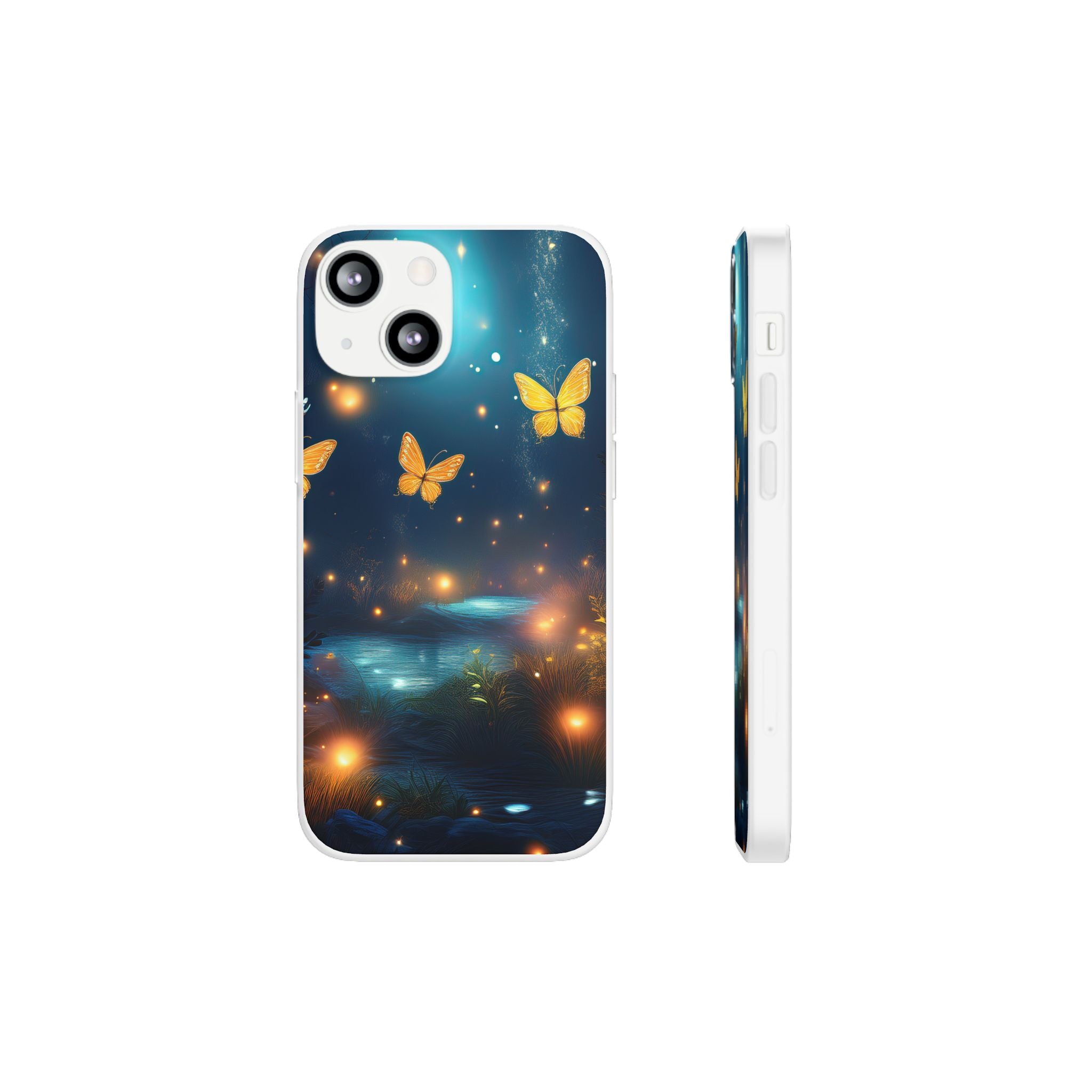 Butterfly Night Sky Phone Case – Glowing Firefly Fantasy for iPhone