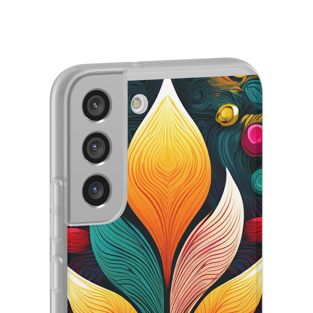 Floral Swirl Phone Case — Vibrant Boho Leaf Art Protective Cover
