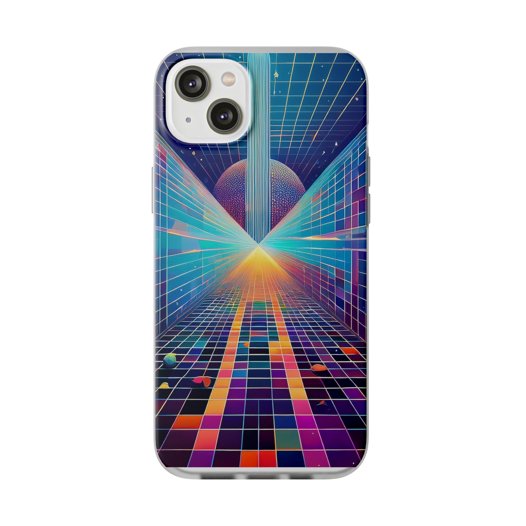 Retro Wave Phone Case — Neon Grid Sci‑Fi iPhone Cover