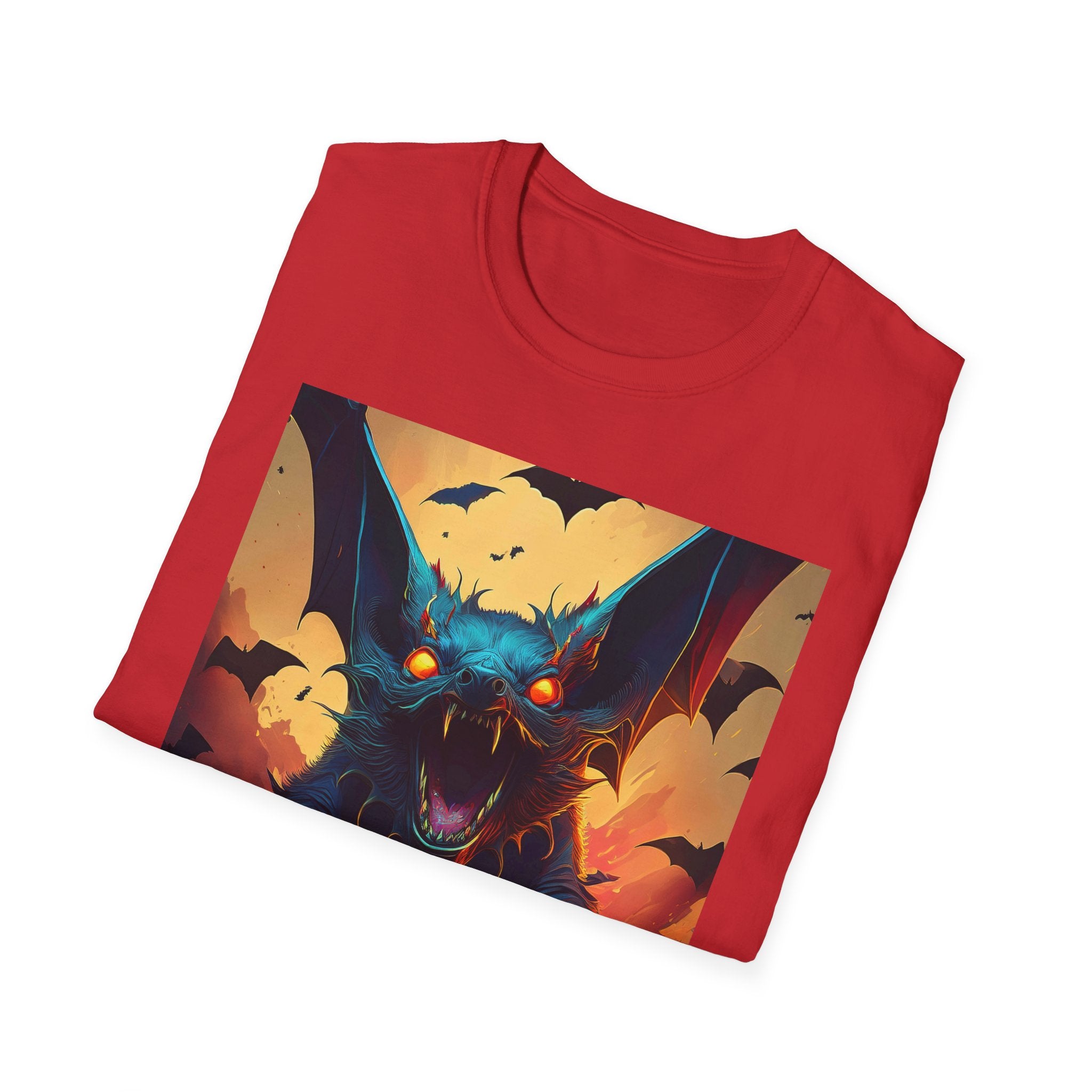 Halloween Bat Nightmare T-Shirt — Fiery Demon Bat Graphic Tee