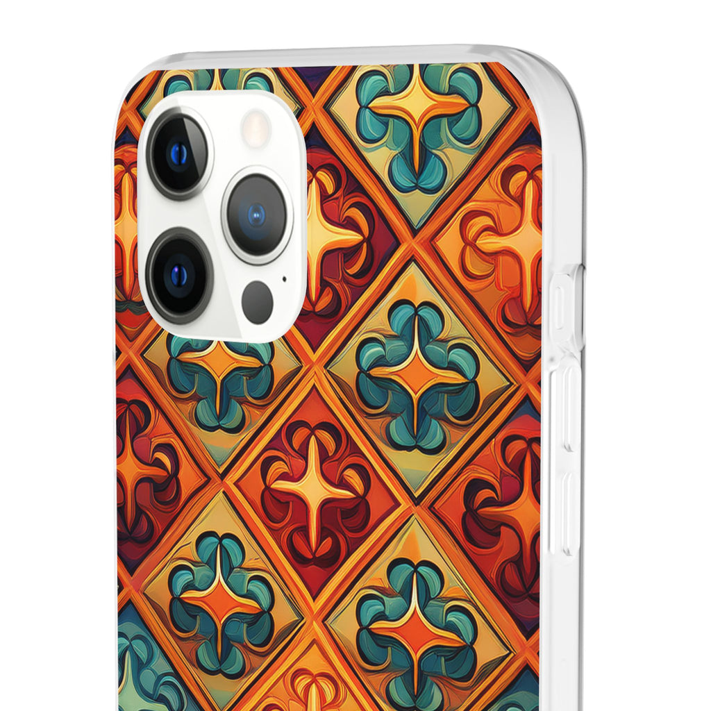 Vintage Tile Pattern Phone Case — Retro Moroccan Geometric Flexi Case