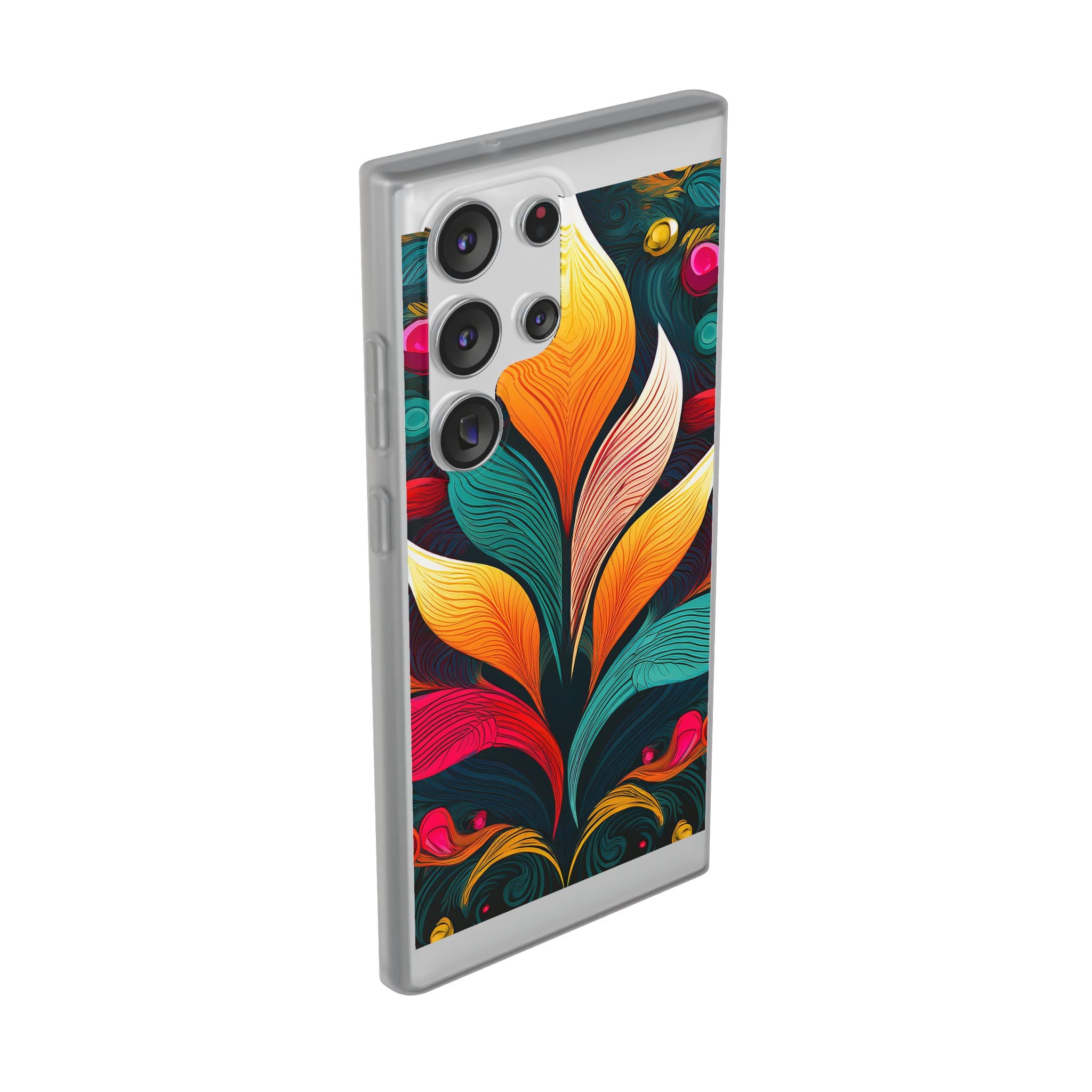 Floral Swirl Phone Case — Vibrant Boho Leaf Art Protective Cover
