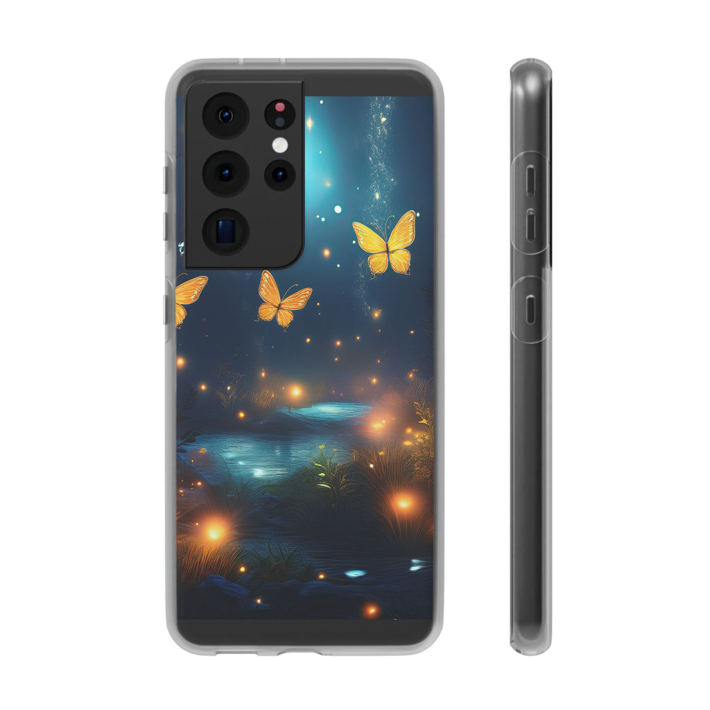 Butterfly Night Sky Phone Case – Glowing Firefly Fantasy for iPhone
